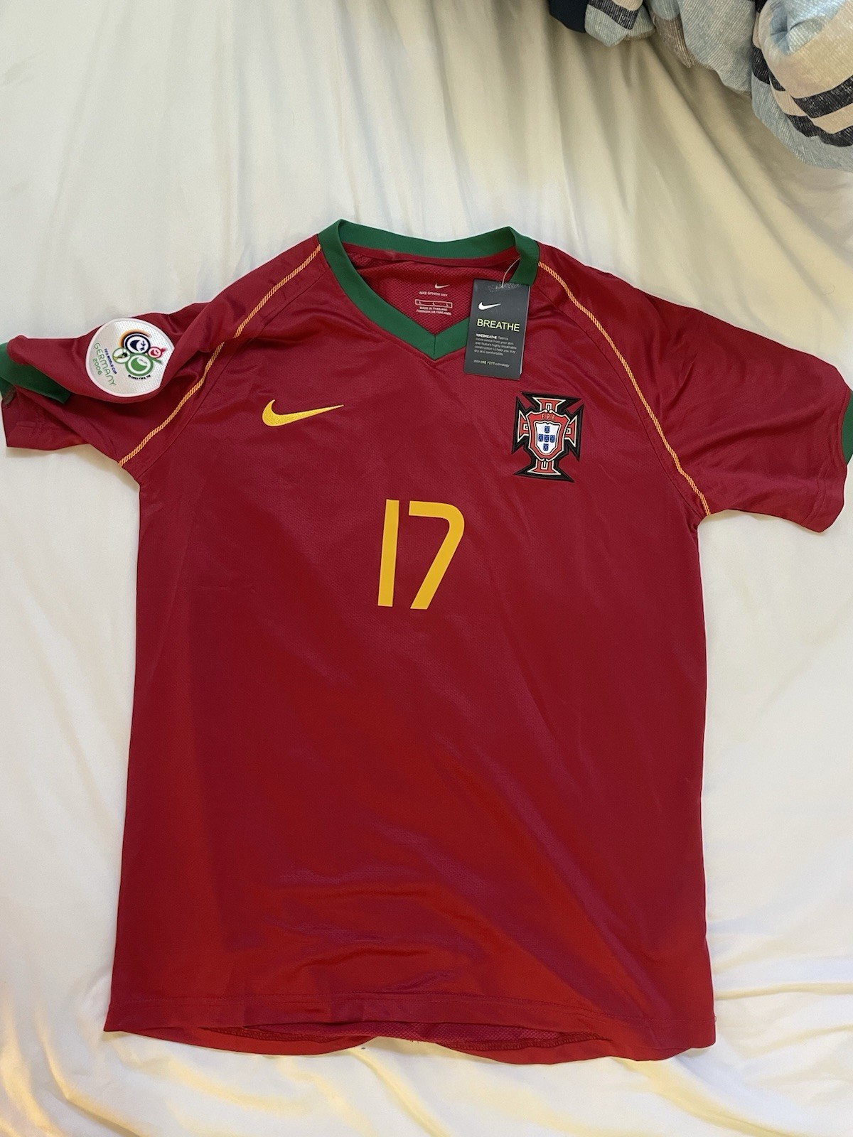Portugal 2006 World Cup Home Ronaldo #17 Nike Germany 2006 L EU M US
