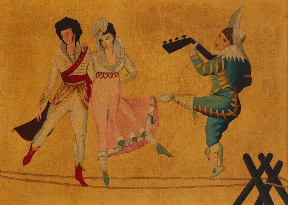(Early 20th Century)Courtly dancers and lute player (Early 20th Century)Courtly dancers and lute player