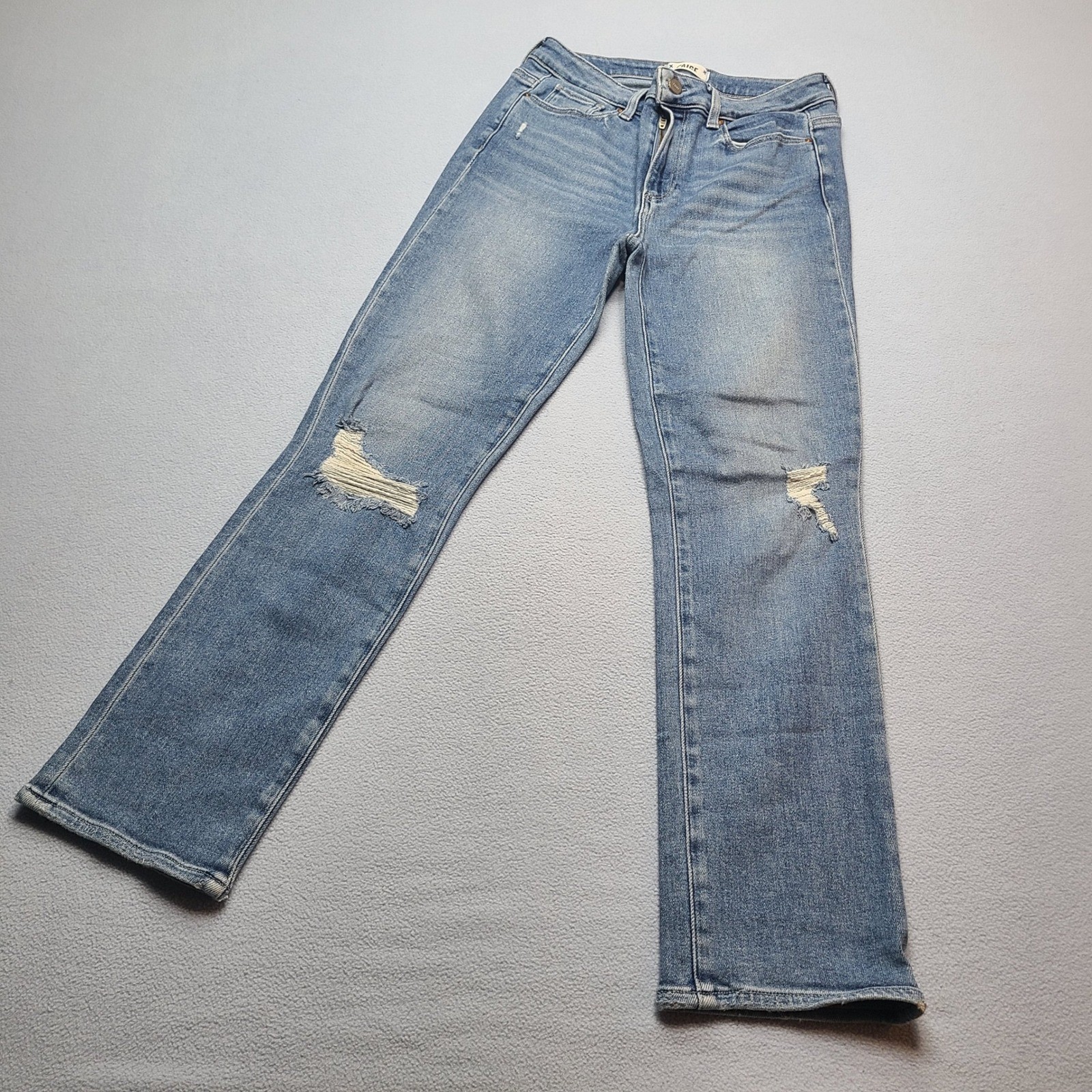 Paige Cindy Jeans Womens 28 Blue Excellent Distressed High Rise Straight Leg