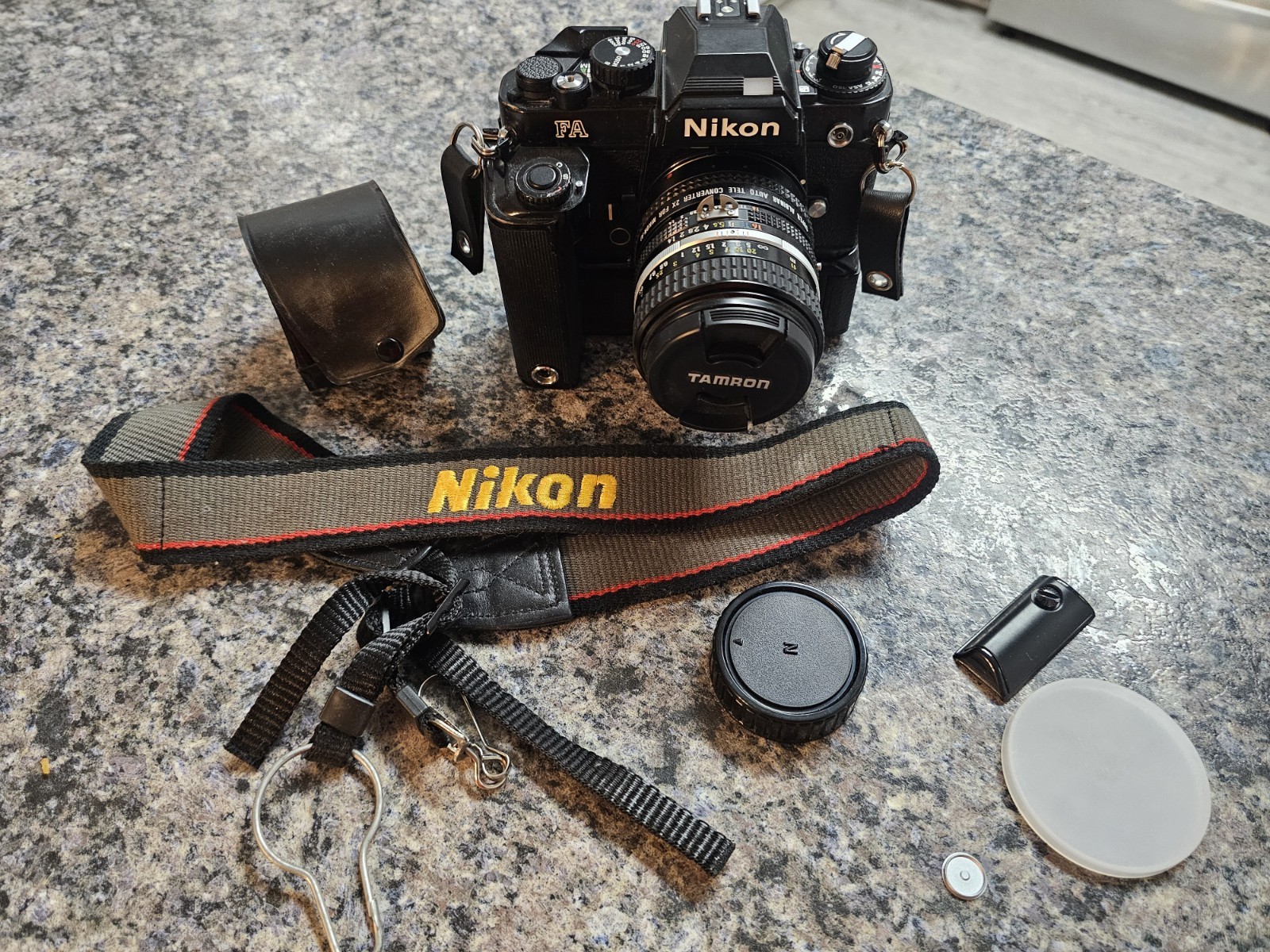 Nikon FA Black 35mm SLR Film Camera w/ MD-15 Motor Drive & Nikkor 50mm F1.4 Lens Nikon FA Black 35mm SLR Film Camera w/ MD-15 Motor Drive & Nikkor 50mm F1.4 Lens