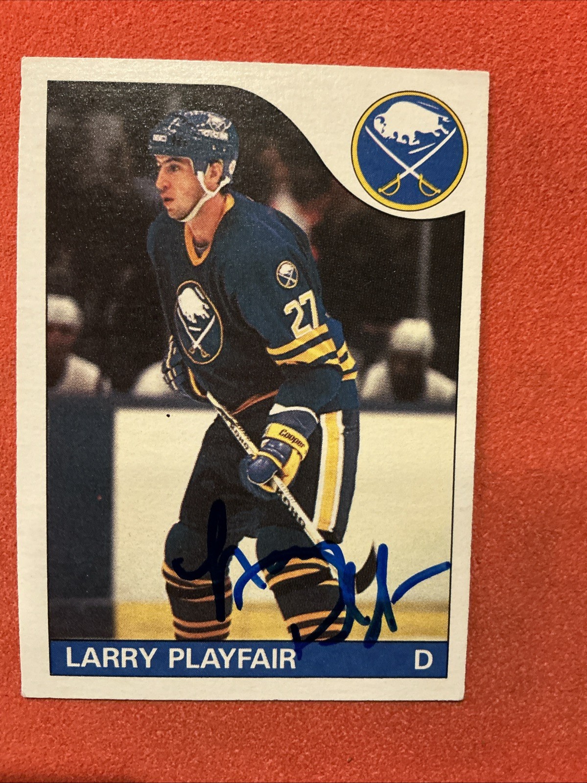 Larry Playfair 🔥NHL : 1985-86 O-Pee-Chee 🔥🔥Autograph🔥🔥