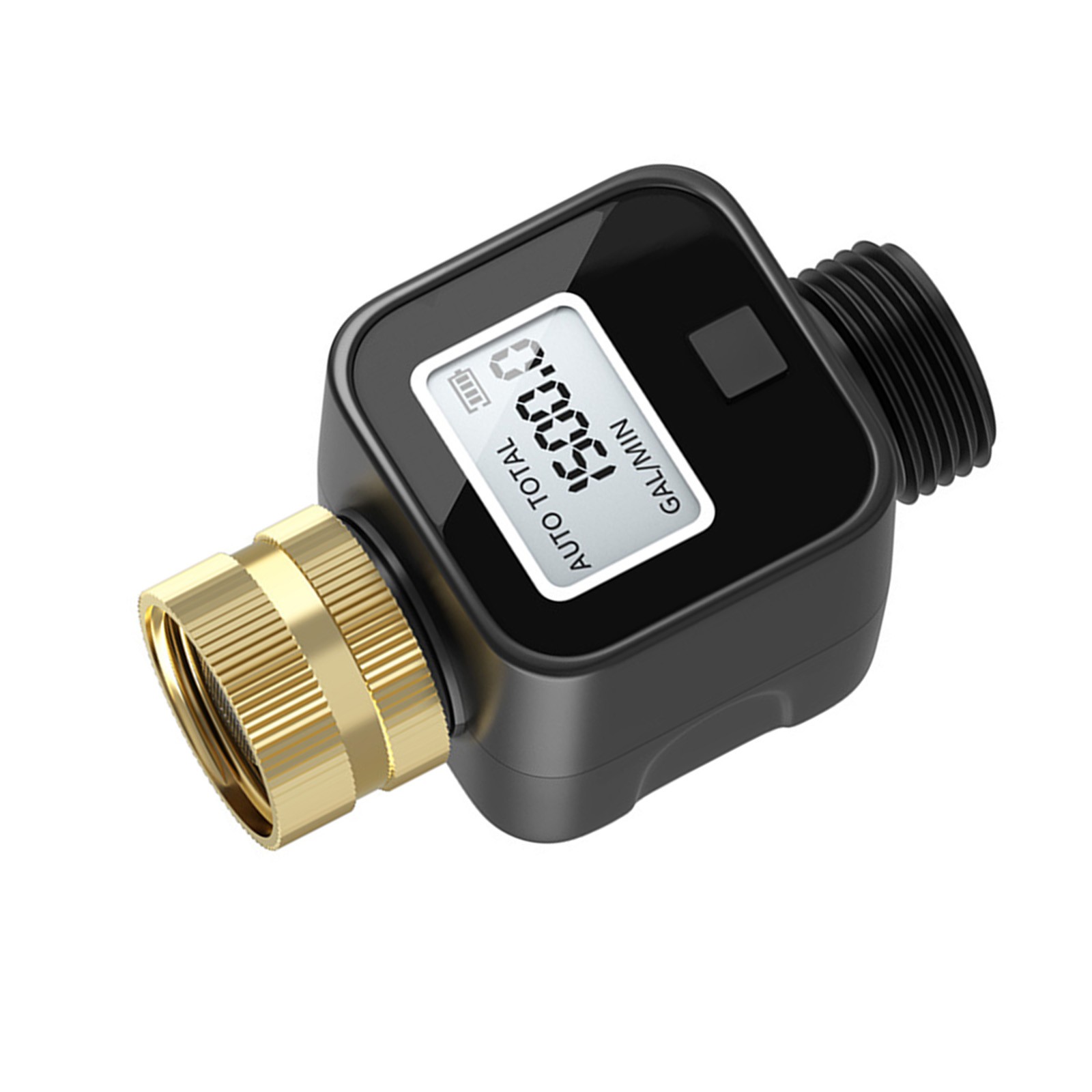 Water Flow Meter 3/4 Inch Garden Hose Thread Digital LCD 45 L Min 99999 Liter
