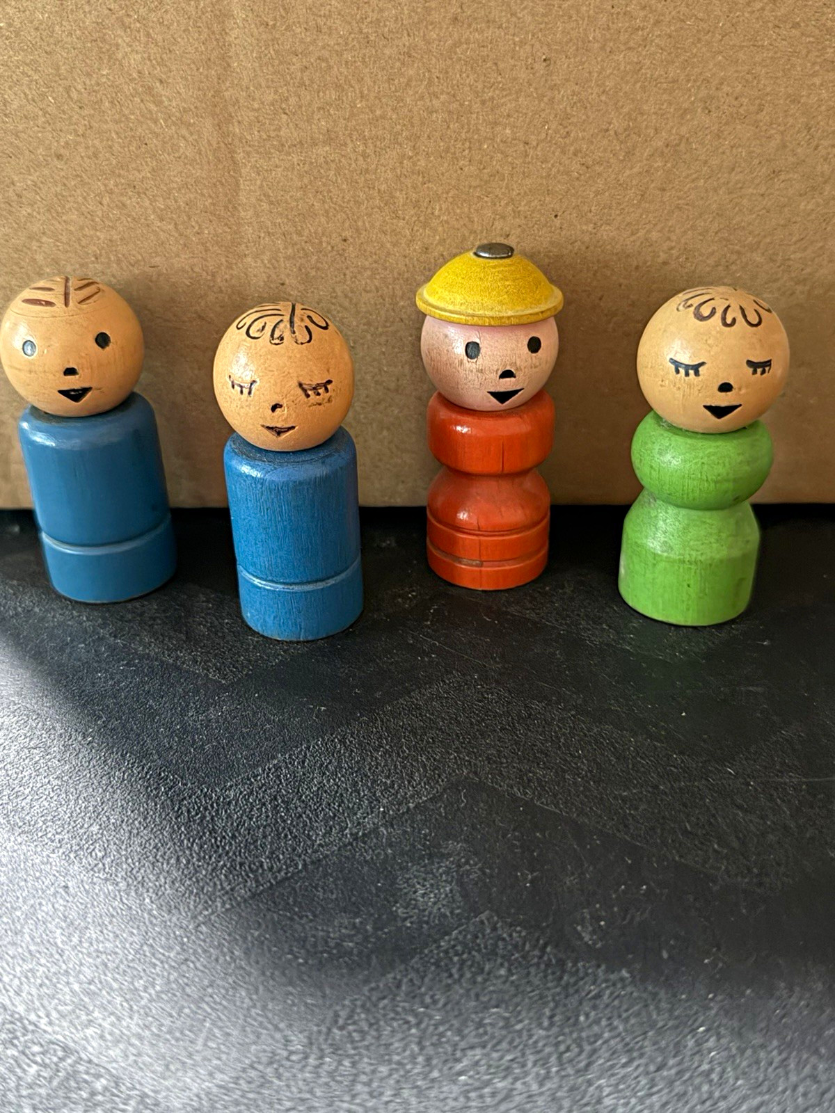 Vintage Fisher Price Little People. Whoops HTF . Blue Mom Face on Blue Dad Body.