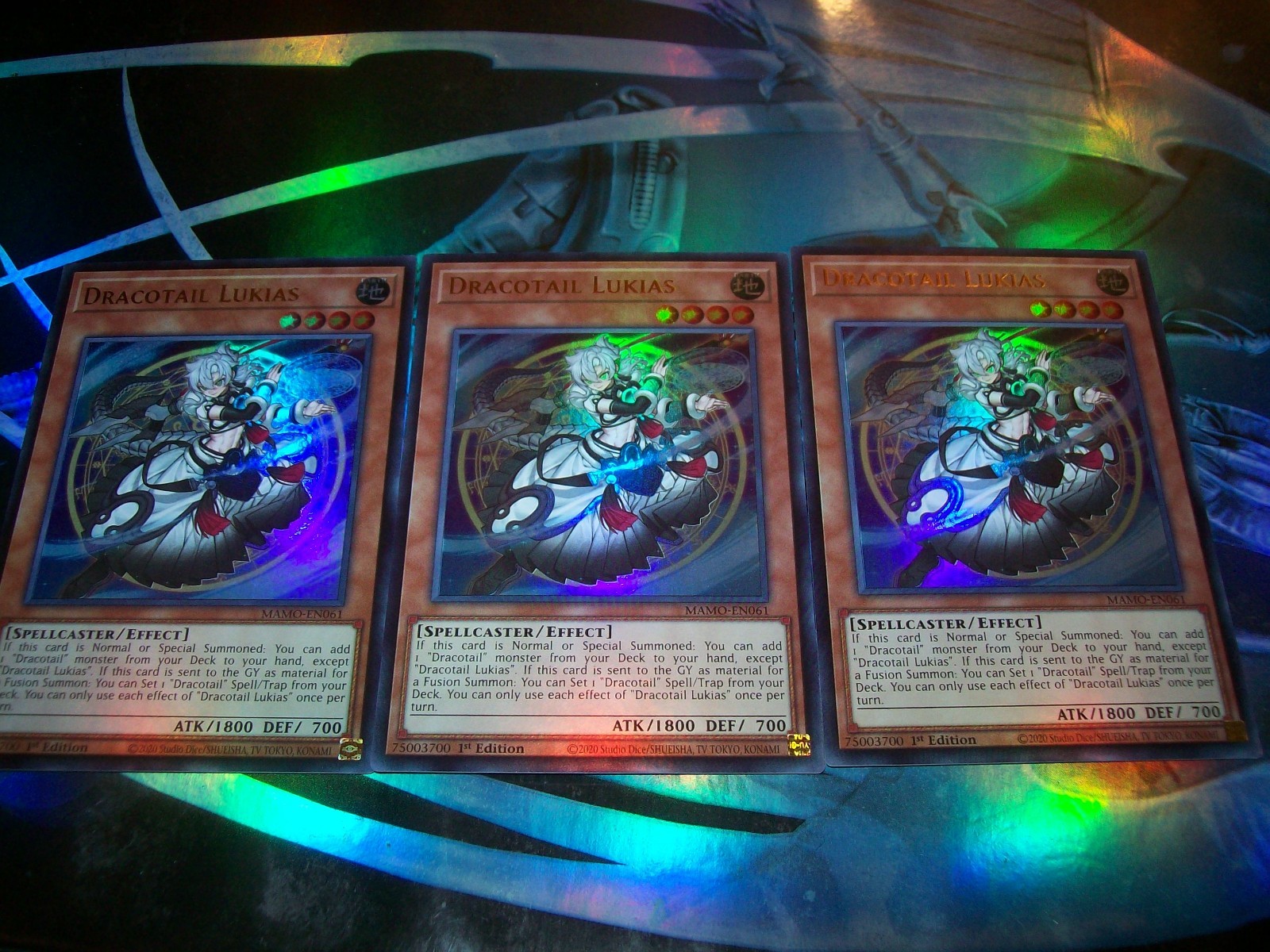 3x Dracotail Lukias 1st Edition Ultra Rare MAMO-EN061 Yu-Gi-Oh 3x Dracotail Lukias 1st Edition Ultra Rare MAMO-EN061 Yu-Gi-Oh