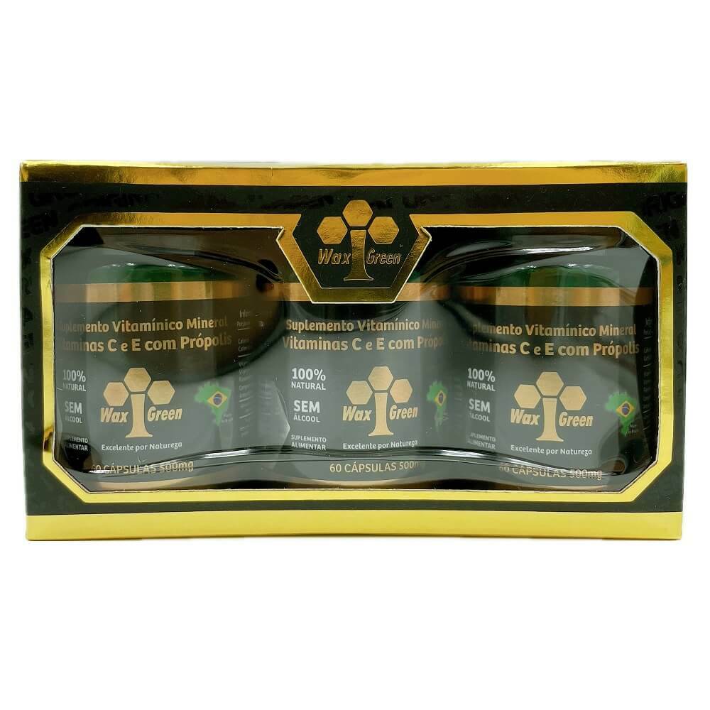 6 Bottles of Brazil Wax Green Bee Propolis 500mg (60 Capsules) USA Seller