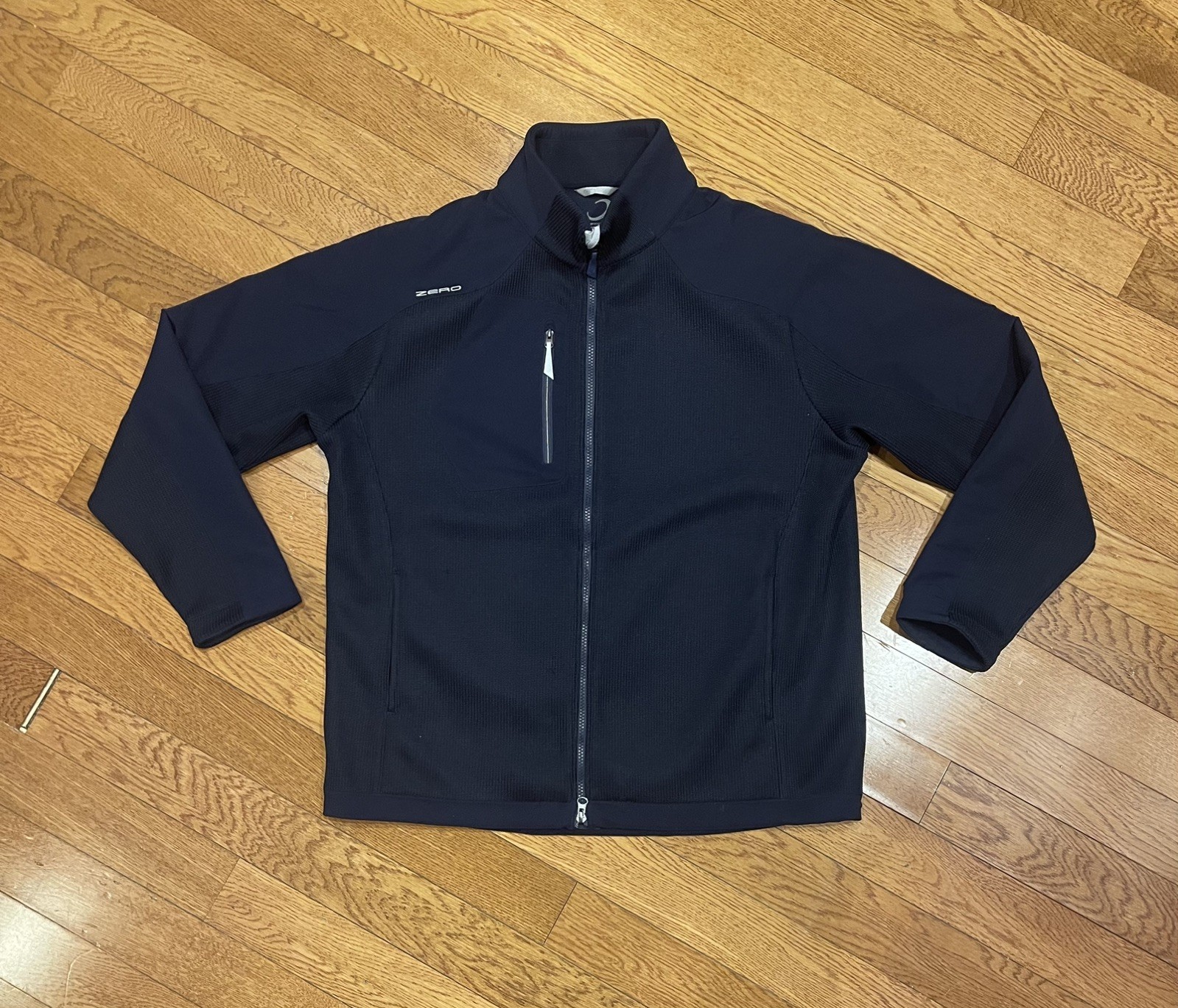 NWOT Zero Restriction Power Torque Golf Rain Jacket Full Zip Men\'s Navy Large