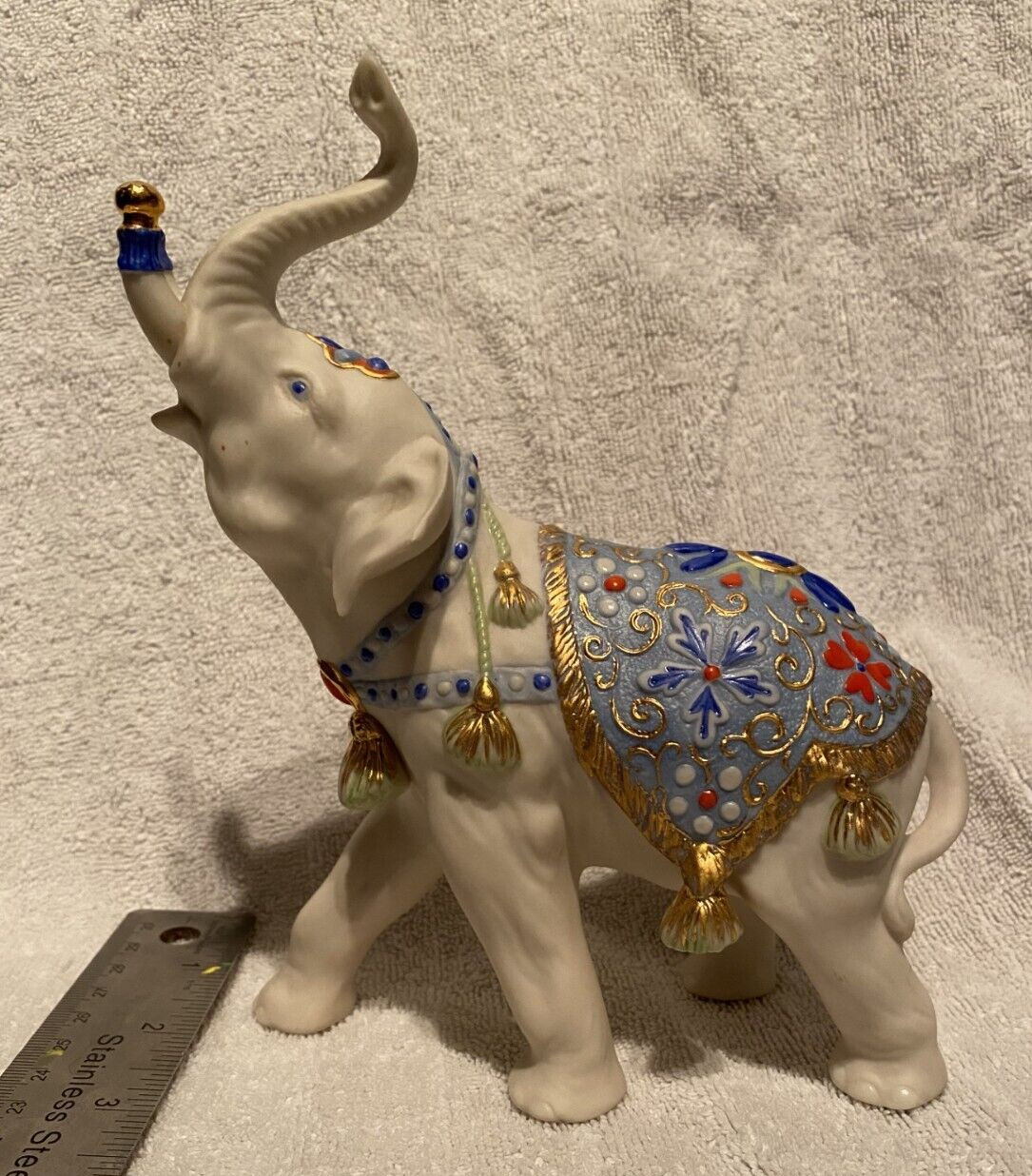 Vintage Cybis Porcelain Elephant Figurine Alexander, He\'s The Greatest - NO Ball