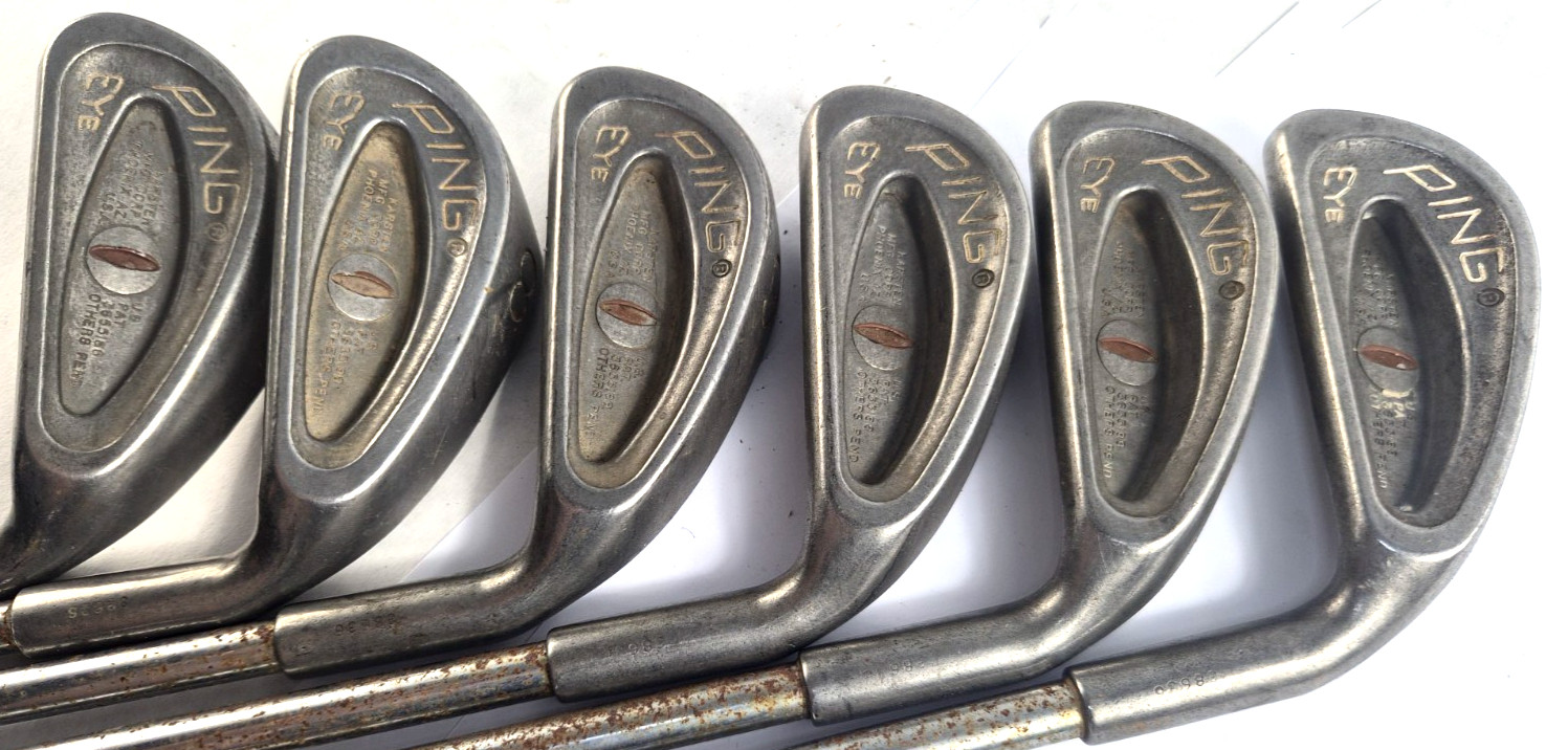 6 Ping Cat Eye CLUB Brown EYE IRON, Incomplete SET 3,4,5,6,8,9 All Original Mint