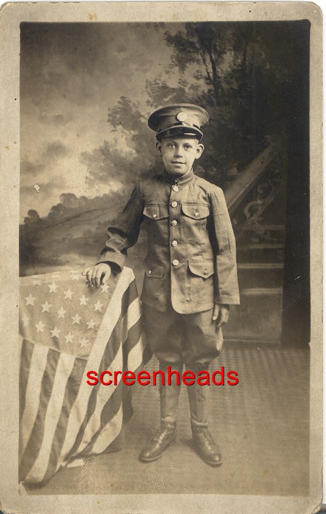 PATRIOTIC WWI 1918 RPPC PHOTO \