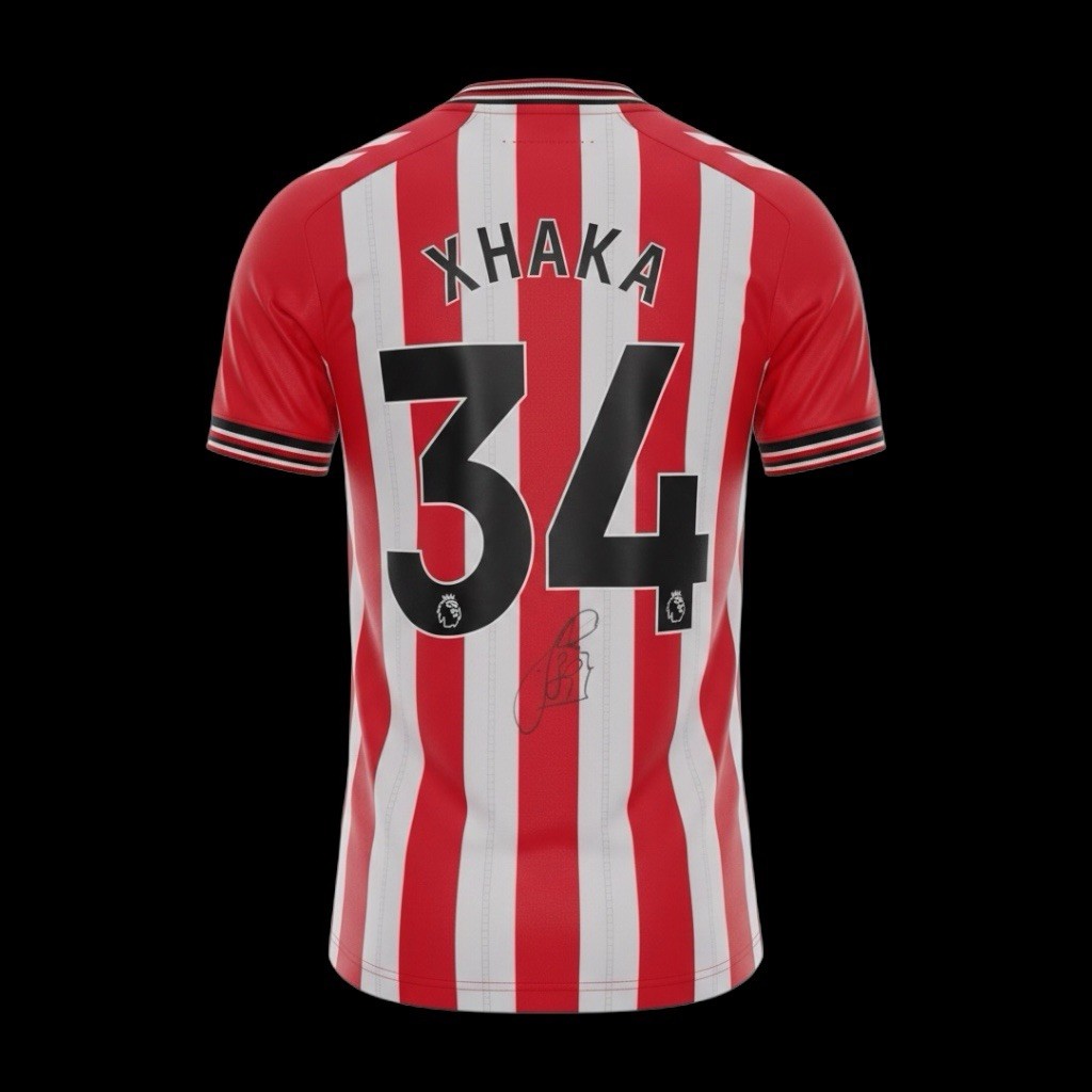 Granit Xhaka Sunderland 2025-26 Hand Signed Home Shirt 