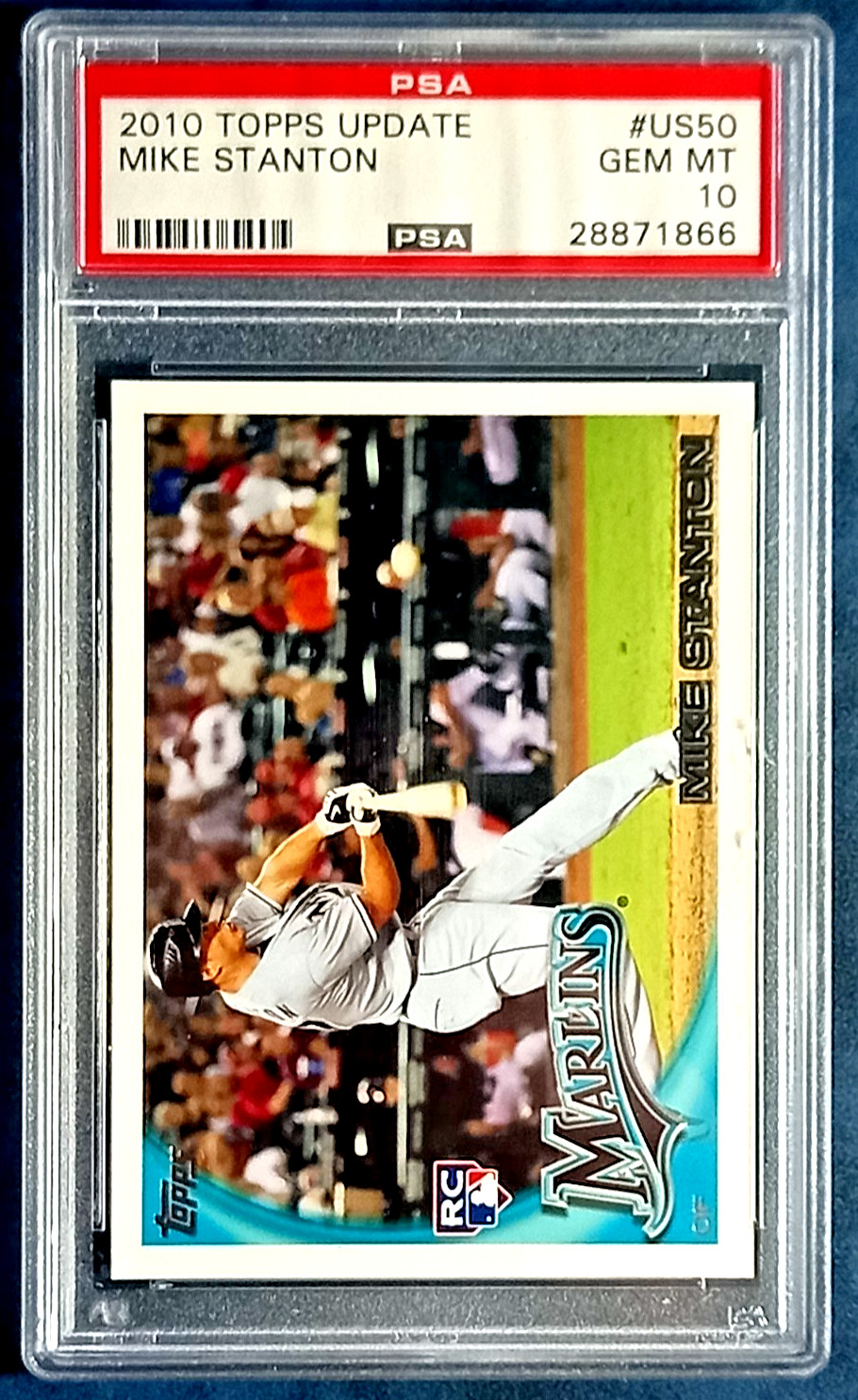 GIANCARLO MIKE STANTON 2010 TOPPS UPDATE BASEBALL #US50 RC ROOKIE PSA 10 MARLINS