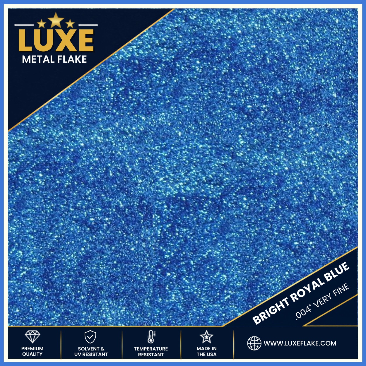 2lb Bright Royal Blue Metal Flake Paint Additive - .004
