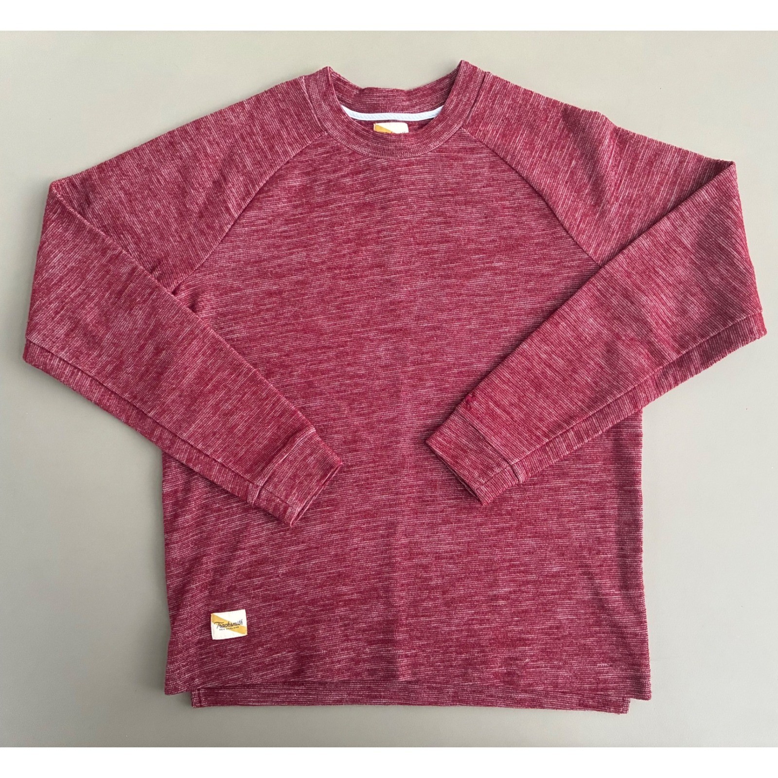 Tracksmith Downeaster Merino Wool Blend Long Sleeve Running Crewneck Shirt Red L Tracksmith Downeaster Merino Wool Blend Long Sleeve Running Crewneck Shirt Red L