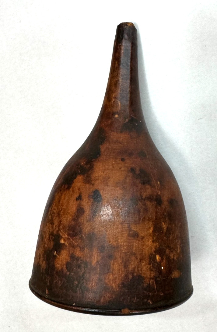 Antique Early American Primitive Carved Wooden FUNNEL 7 inch Antique Early American Primitive Carved Wooden FUNNEL 7 inch