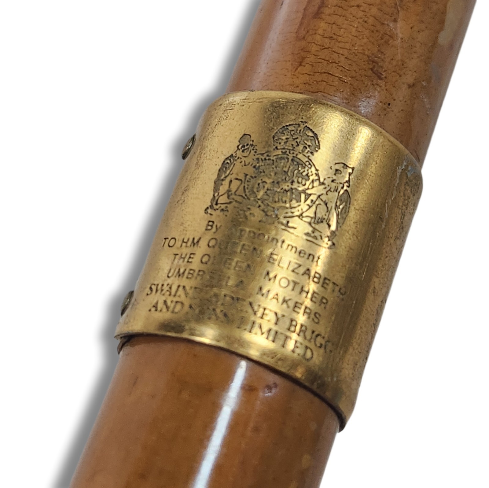 Swaine Adeney Brigg Black Umbrella By Appt To H.M Queen Elizabeth Queen Mother