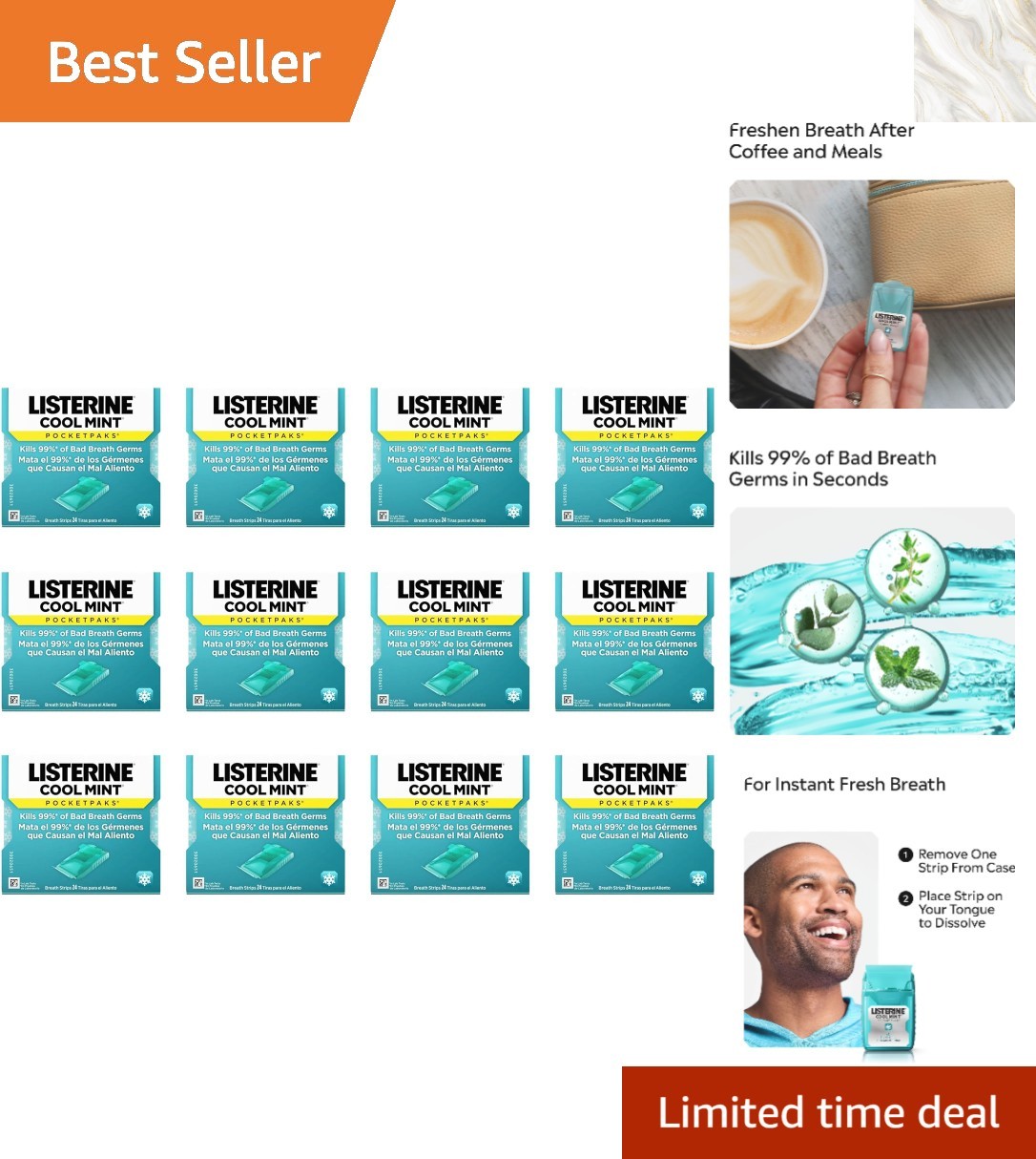 Fresh Breath on the Go: 12 Packs of PocketPaks Mint Strips - 288 Total Strips