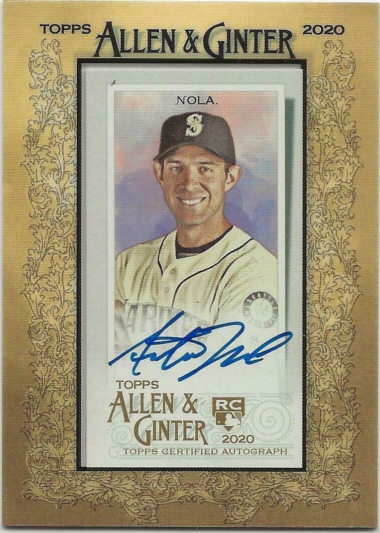 2020 Topps Allen & Ginter AUSTIN NOLA Framed Mini Auto Mariners Rookie RC 2020 Topps Allen & Ginter AUSTIN NOLA Framed Mini Auto Mariners Rookie RC
