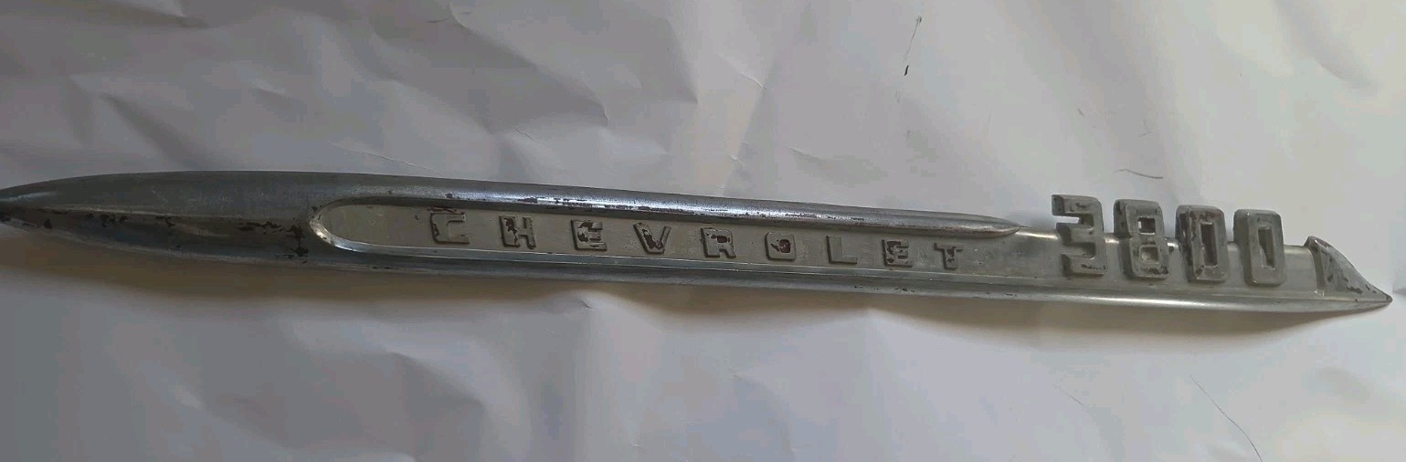Vintage 1956 Chevrolet Chevy Truck 3800 Hood Side Left Fender Emblem