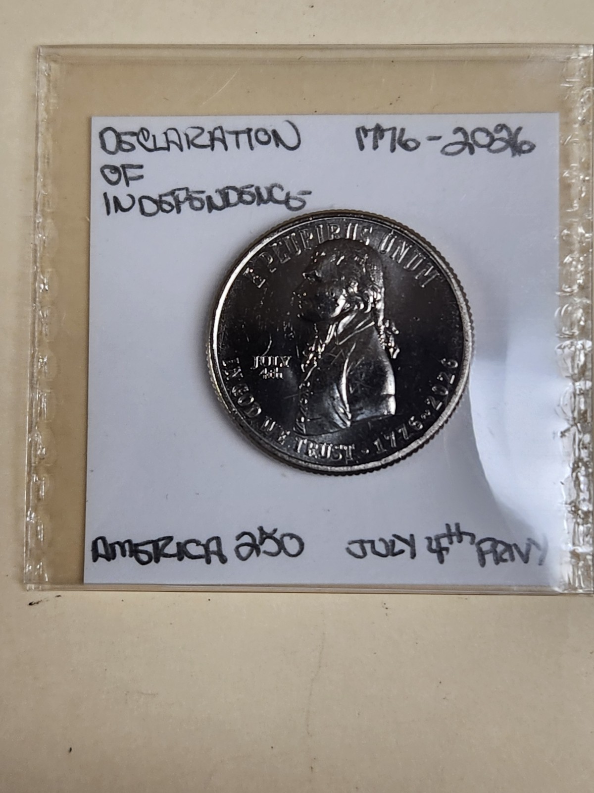 2026 Declaration of Independence - 4th of July Privy - Unique America 250 Coin