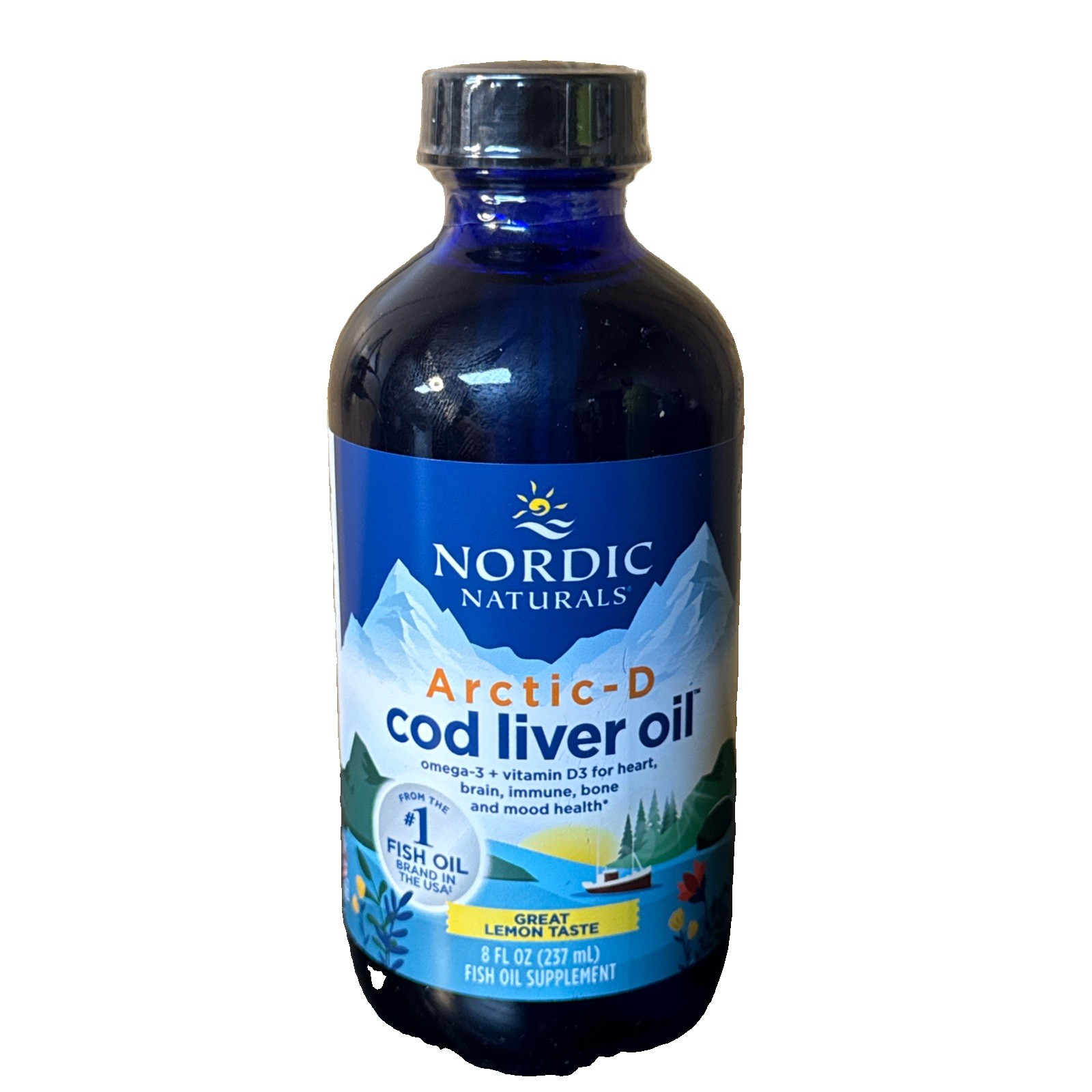 Nordic Naturals Arctic CLO - 100% Wild Cod Liver Oil with Vitamin D, Lemon, 8 Oz