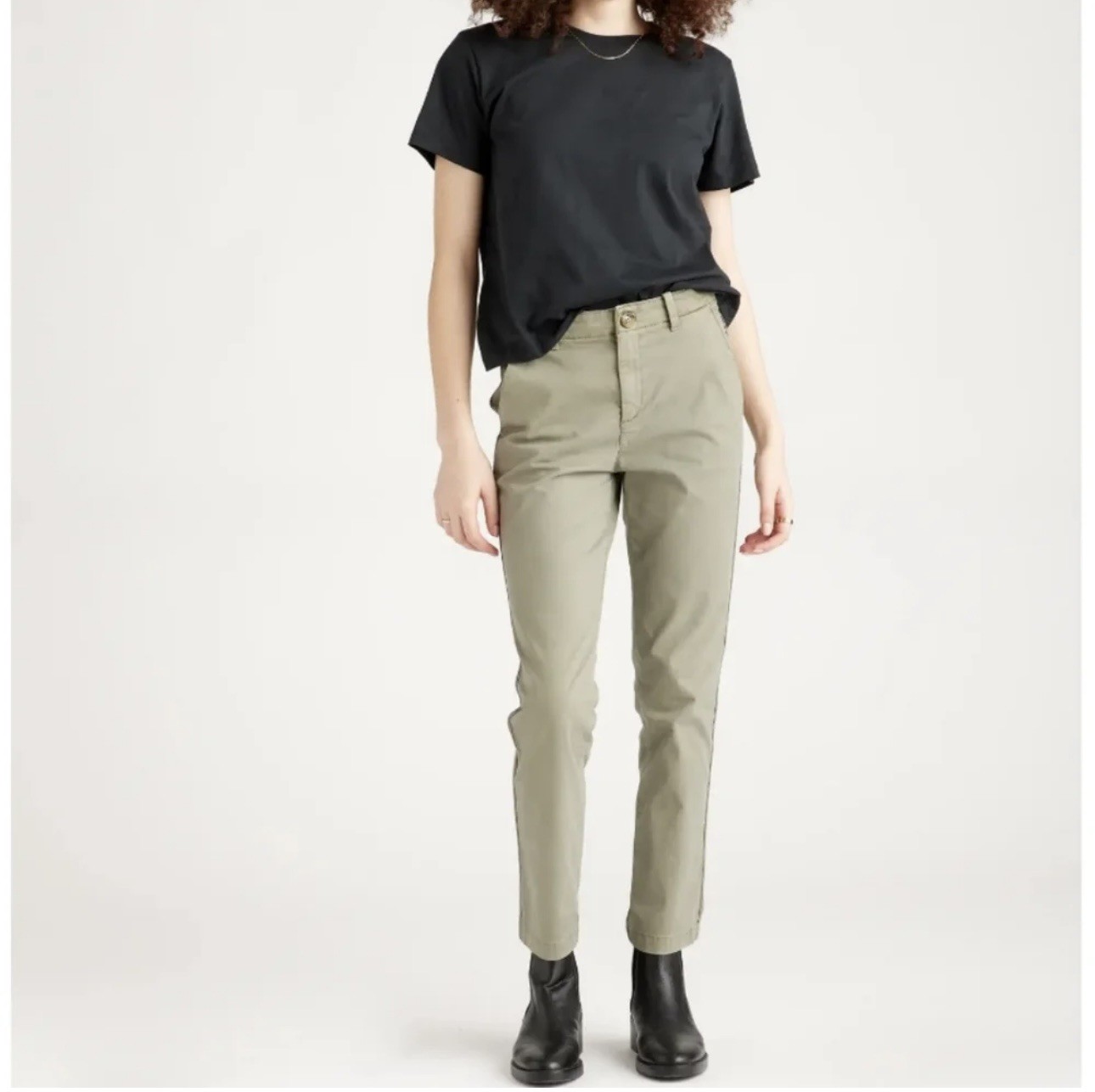 Quince Stretch Cotton Twill Girlfriend Chino Pant 31 Olive Green Neutral Granola Quince Stretch Cotton Twill Girlfriend Chino Pant 31 Olive Green Neutral Granola