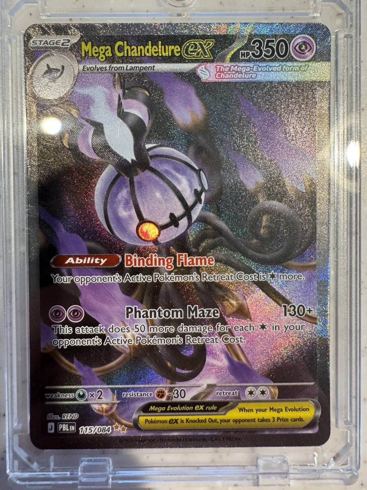 Mega Chandelure EX 115/119 Pitch Black SIR Special Illustration Rare Holo