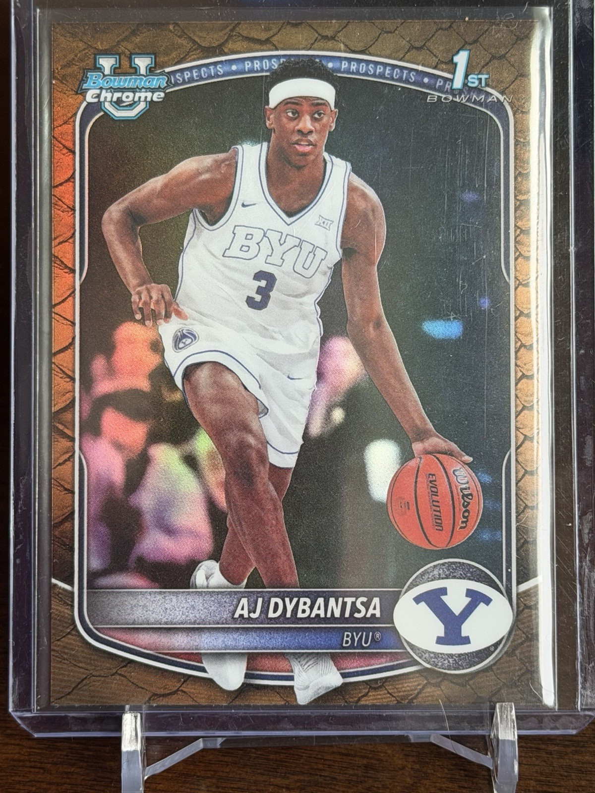 2025-26 Bowman Chrome University AJ Dybantsa Reptilian Refractor Rookie 1st BYU 2025-26 Bowman Chrome University AJ Dybantsa Reptilian Refractor Rookie 1st BYU
