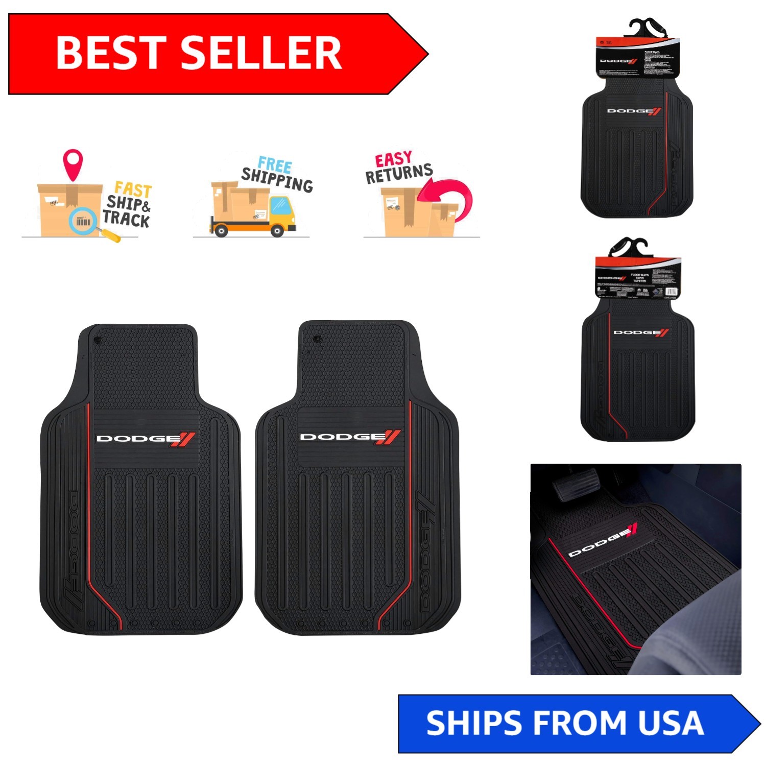 Universal Fit Dodge Elite Floor Mat Set - Stylish Protection for Car Interiors