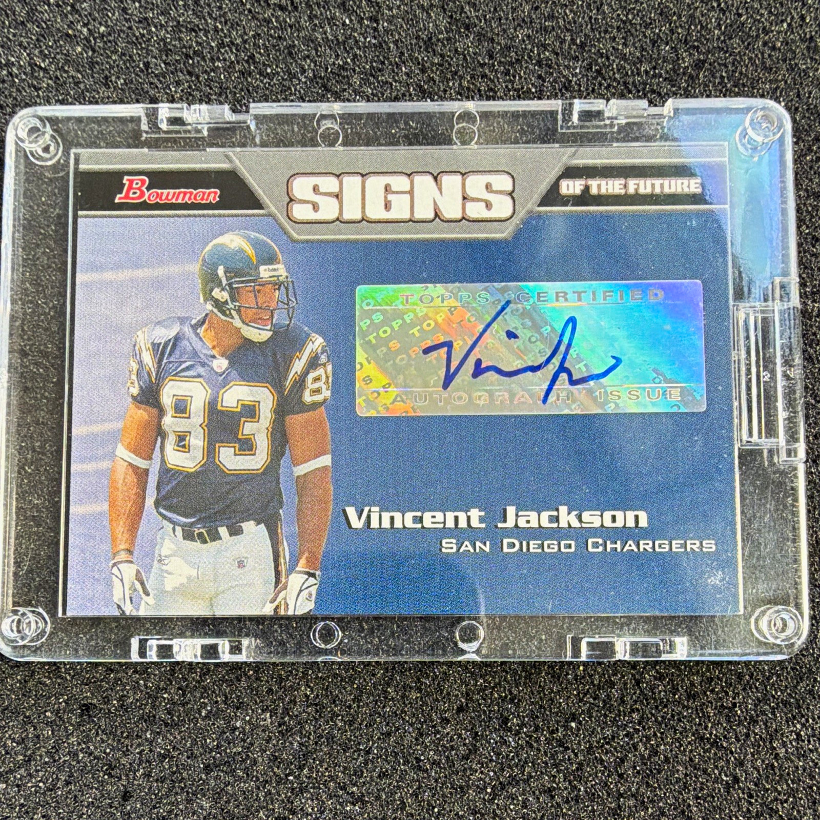 2005 Bowman Signs of the Future Vincent Jackson #SF-VJ Chargers Auto