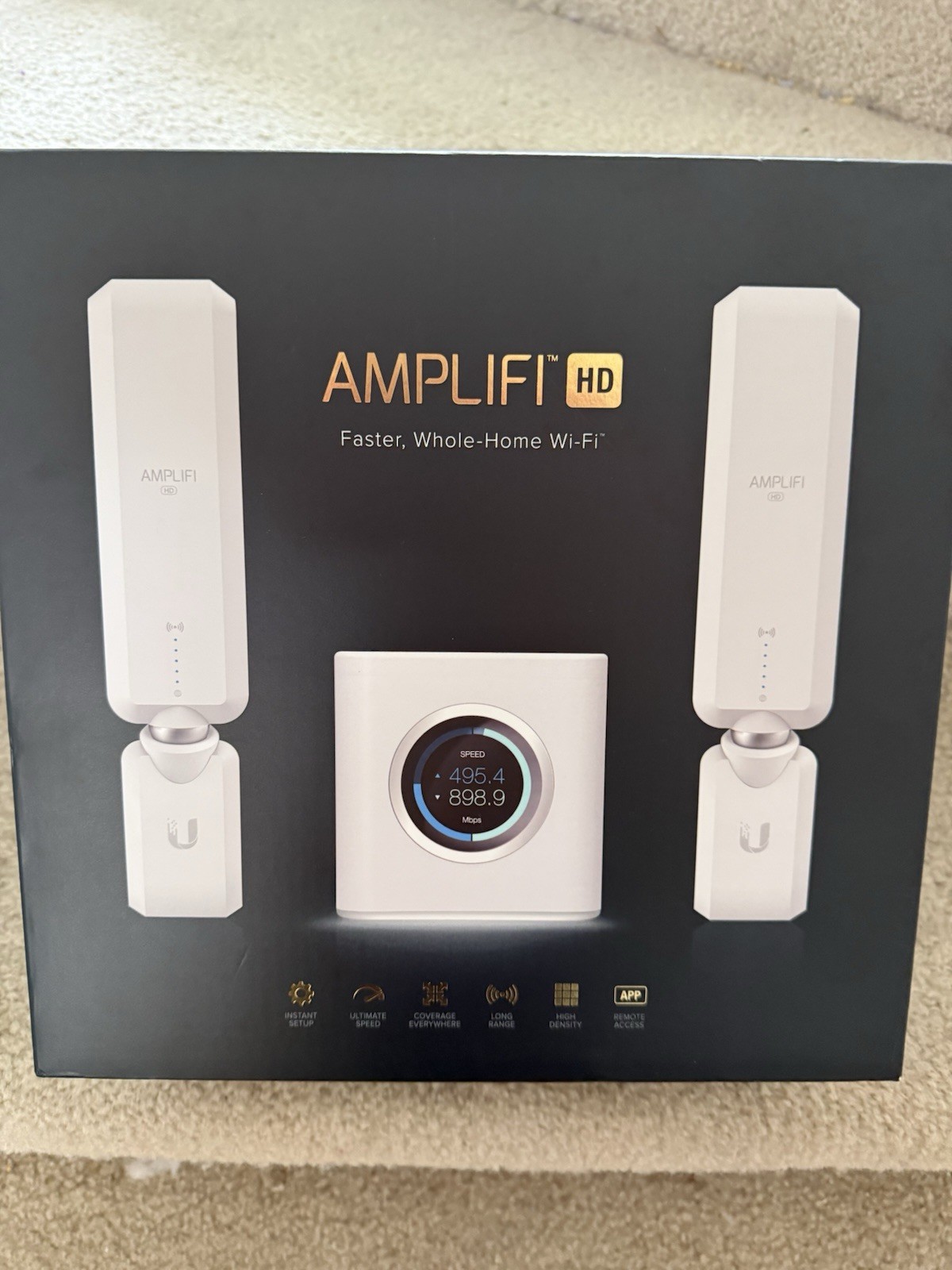 Ubiquiti AmpliFi HD AFi-HD Mesh WiFi System Router with 2 MeshPoints