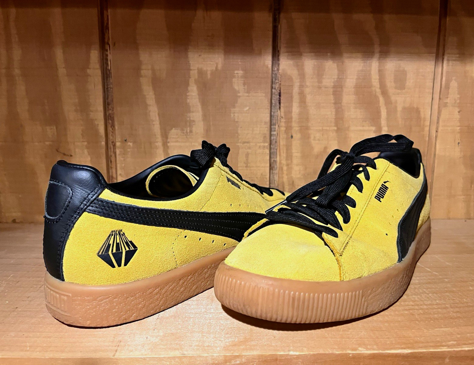 PUMA Men’s Clyde OG ROTD III Low Top Athletic Sneakers Yellow/Black