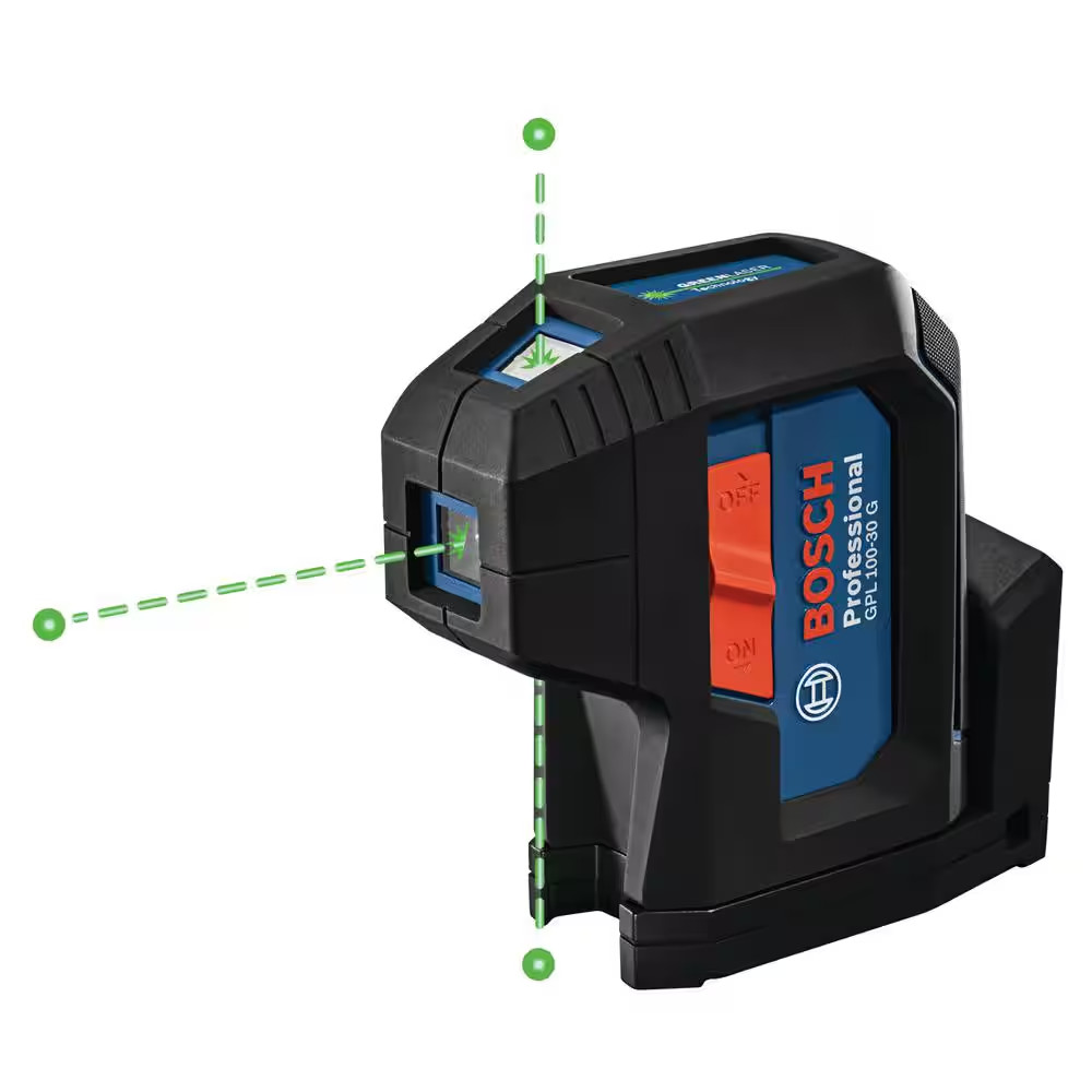Bosch GPL100-30G Green 3-Point Self-Leveling Alignment Laser 125 ft w/ Case