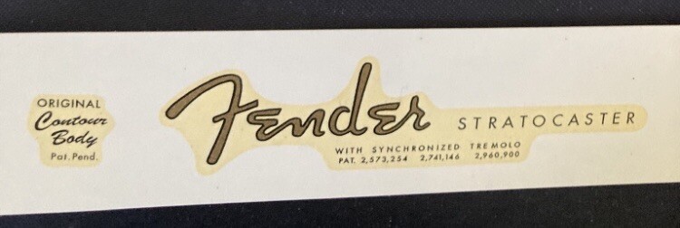 STRATOCASTER FENDER  1963 1962 1961 1964 Perfect  logo WATERSLIDE RAISED  Decal