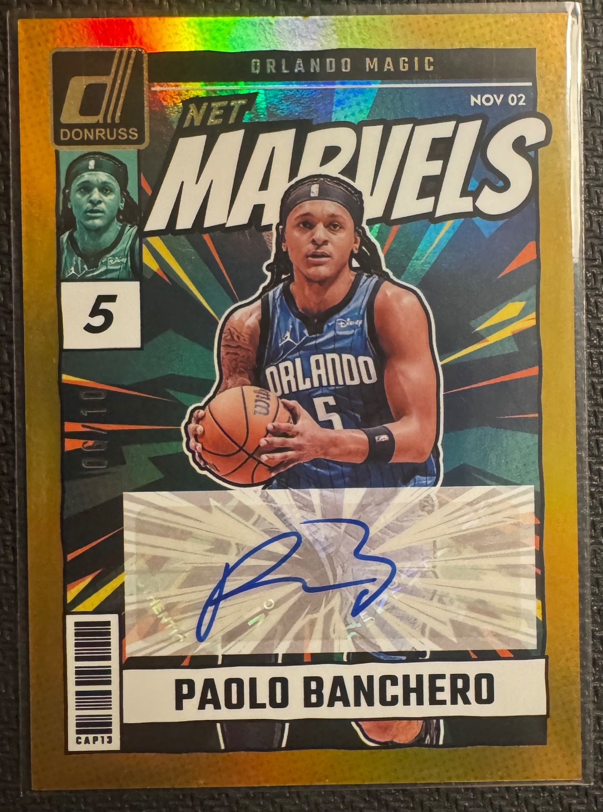 2024-25 Panini Donruss - Net Marvels Signatures Paolo Banchero auto Gold /10 2024-25 Panini Donruss - Net Marvels Signatures Paolo Banchero auto Gold /10