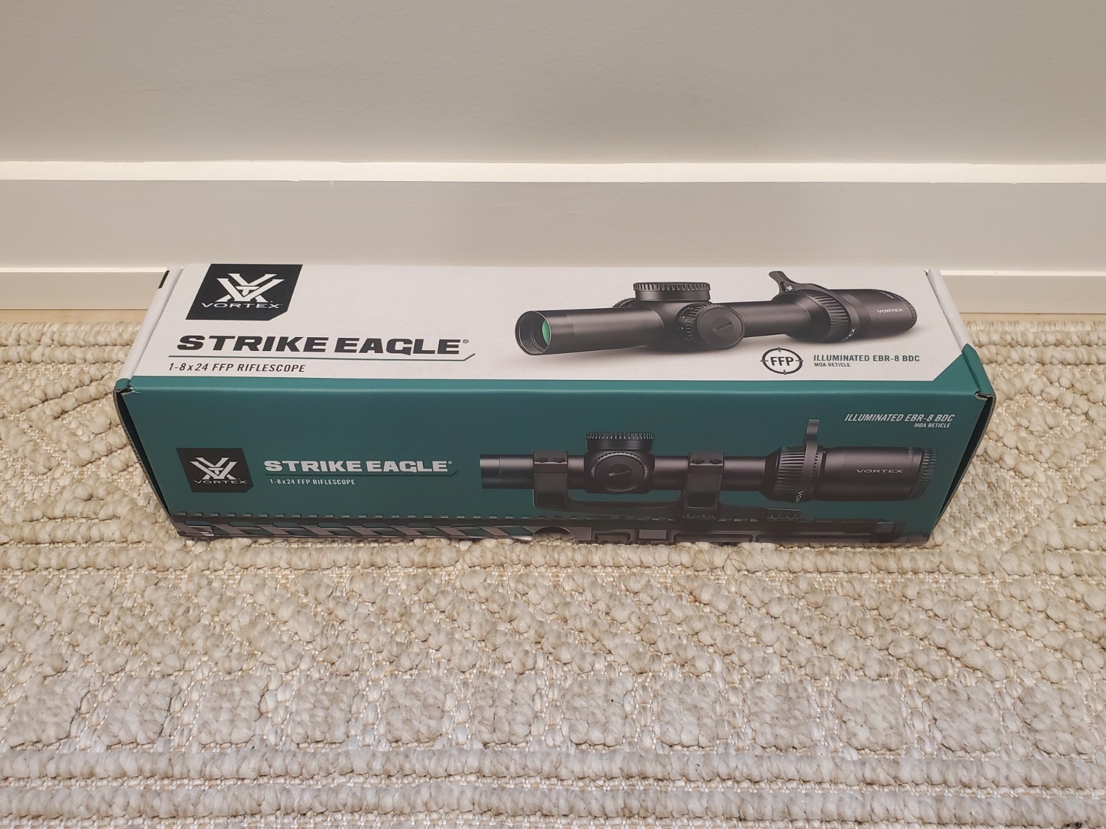 NEW Vortex Strike Eagle Riflescope 1-8x24 EBR-8 - FFP MOA Black SE-1801 NEW Vortex Strike Eagle Riflescope 1-8x24 EBR-8 - FFP MOA Black SE-1801