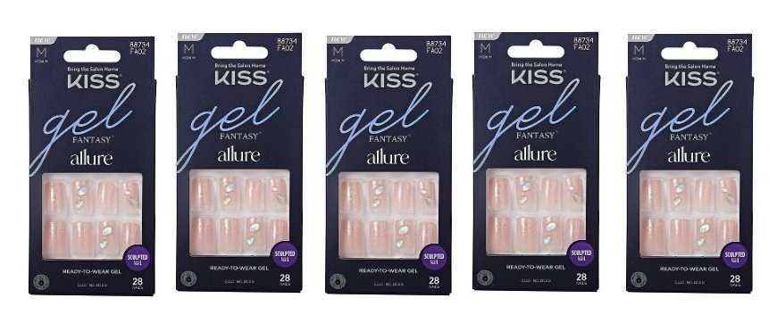 (Pack 5) KISS Gel Allure MED Nails, FA02, 88734