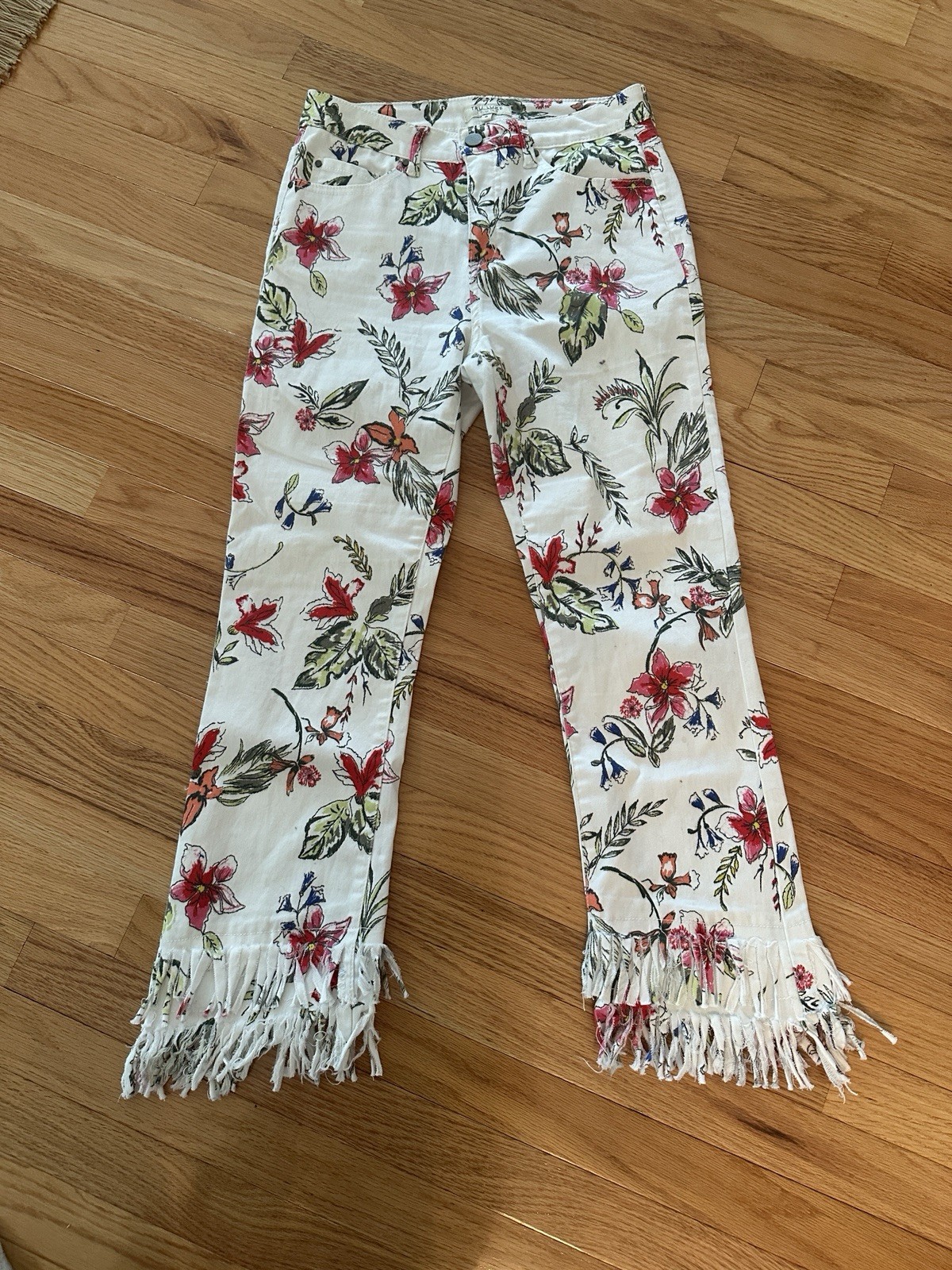 Tru luxe Print  Ankle Boho Jeans New Size 6