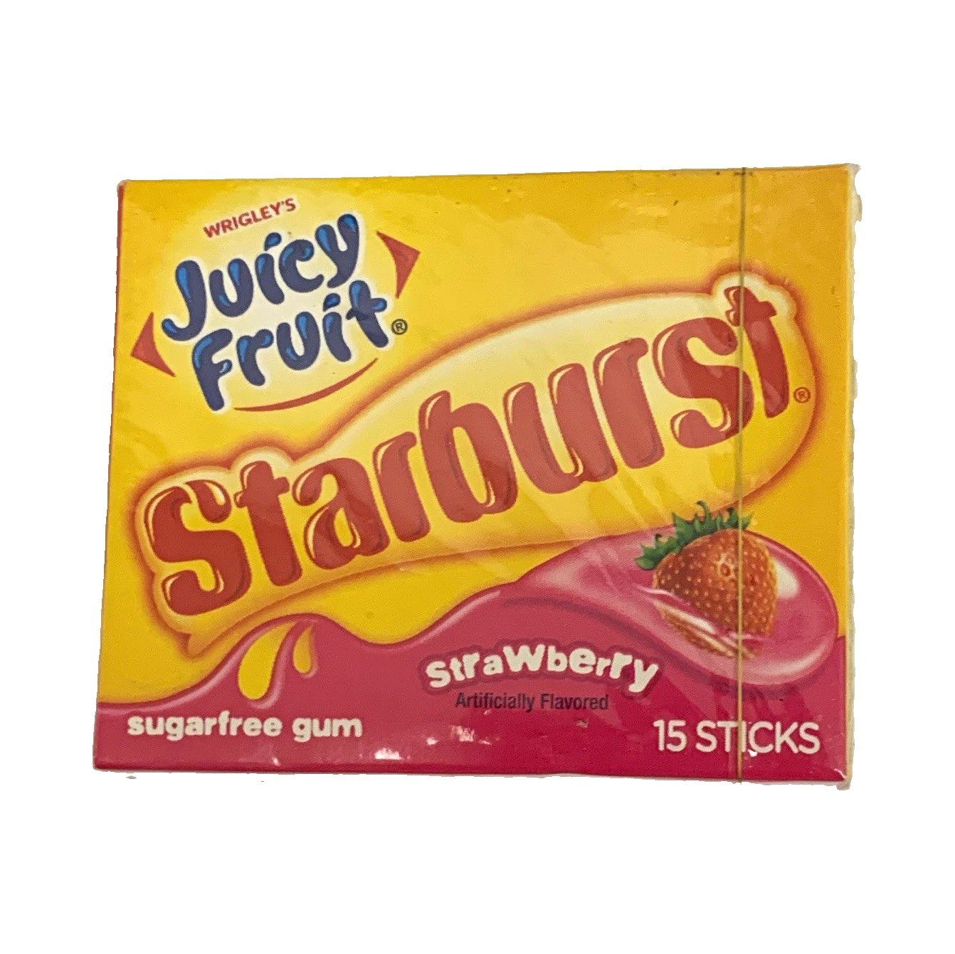 Wrigley\'s Juicy Fruit Starburst Strawberry Sugar Free Gum 15 Sticks See Images