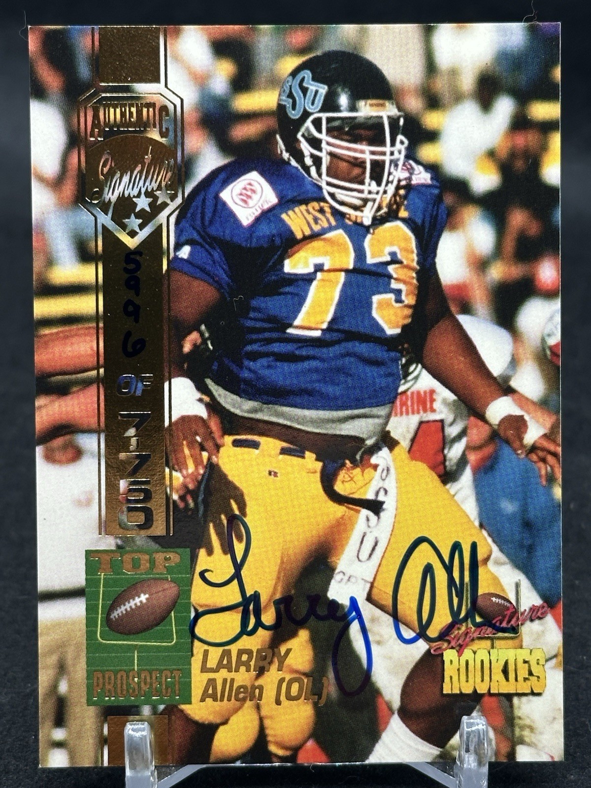 1994 Signature Rookies Larry Allen Auto #4 /7750 Cowboys HOF Rookie Autograph 1994 Signature Rookies Larry Allen Auto #4 /7750 Cowboys HOF Rookie Autograph
