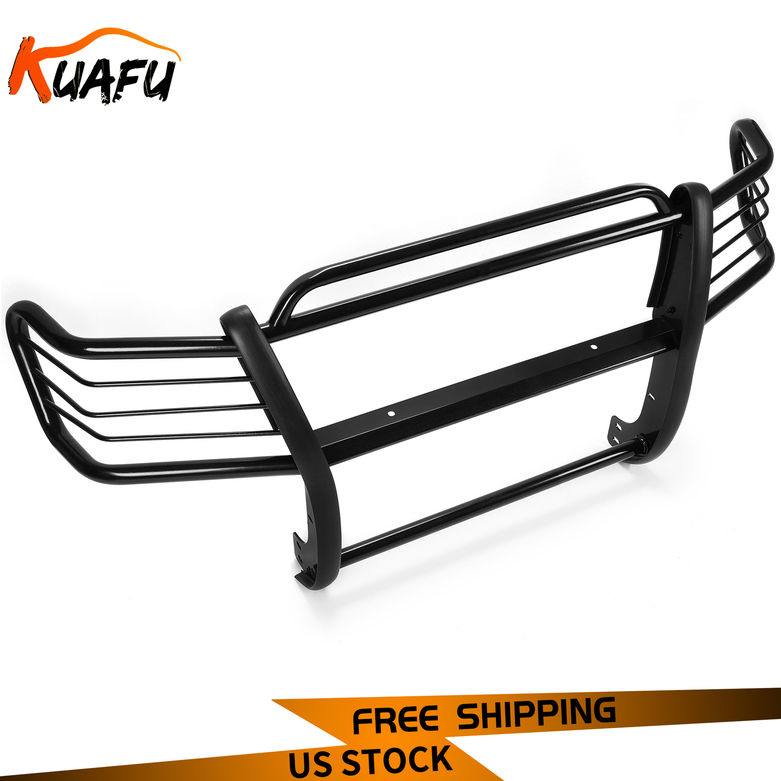 KUAFU For Toyota Tacoma 98-04 Black Steel Grill Brush Guard  & Light Protector