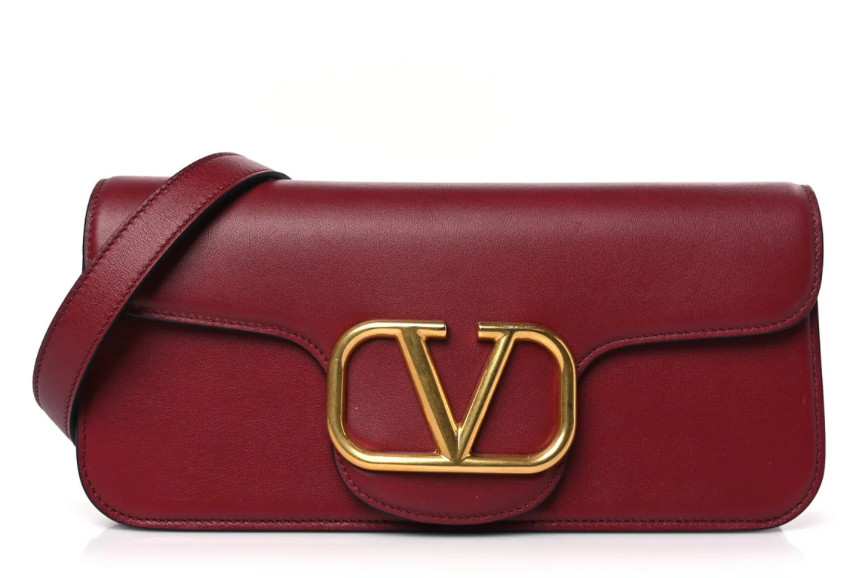 Valentino Garavani Loco Crossbody Bag – Dark Red - Signature Calfskin