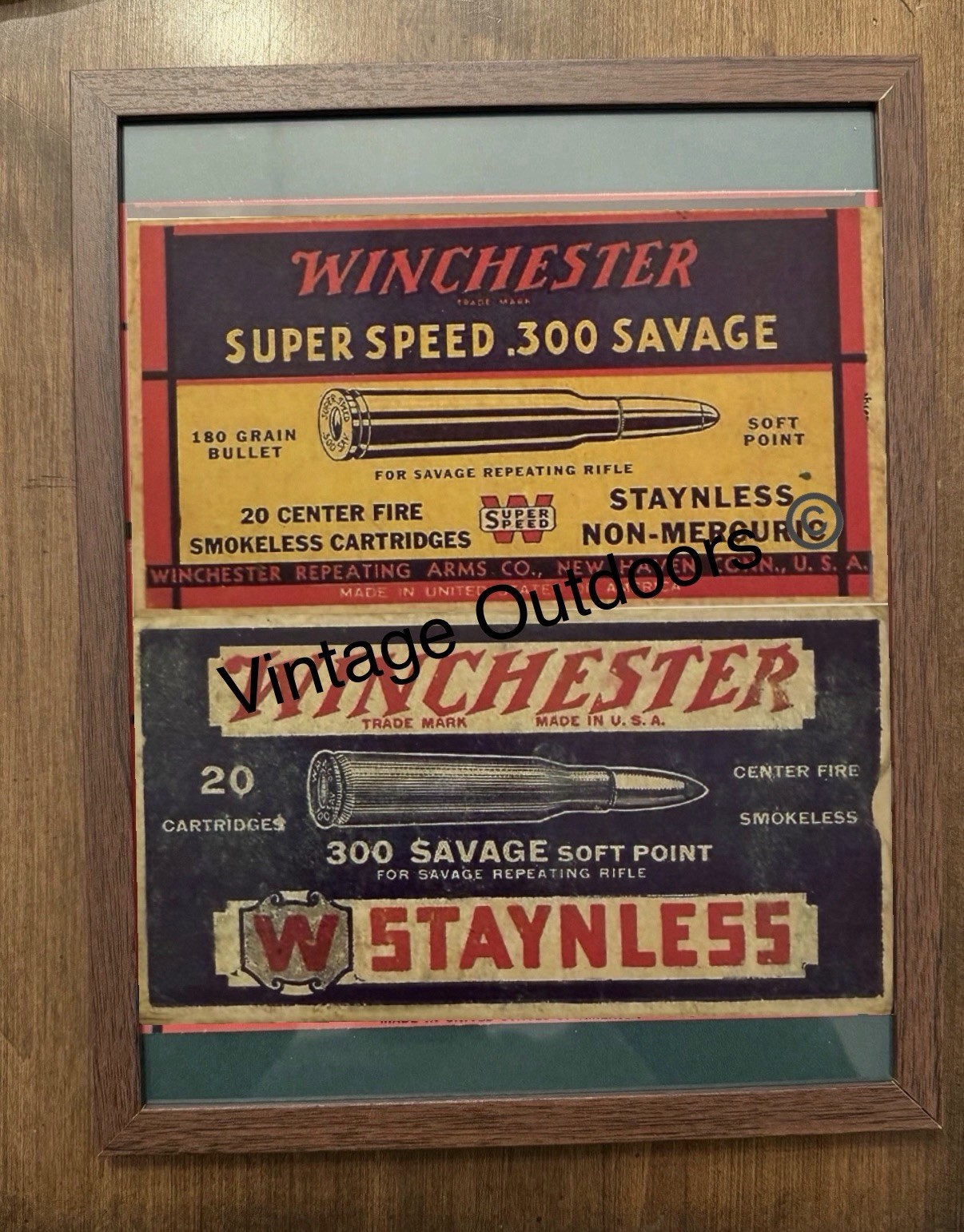 Winchester .300 Savage Vintage Advertising Ammo Box Reproduction Framed Print