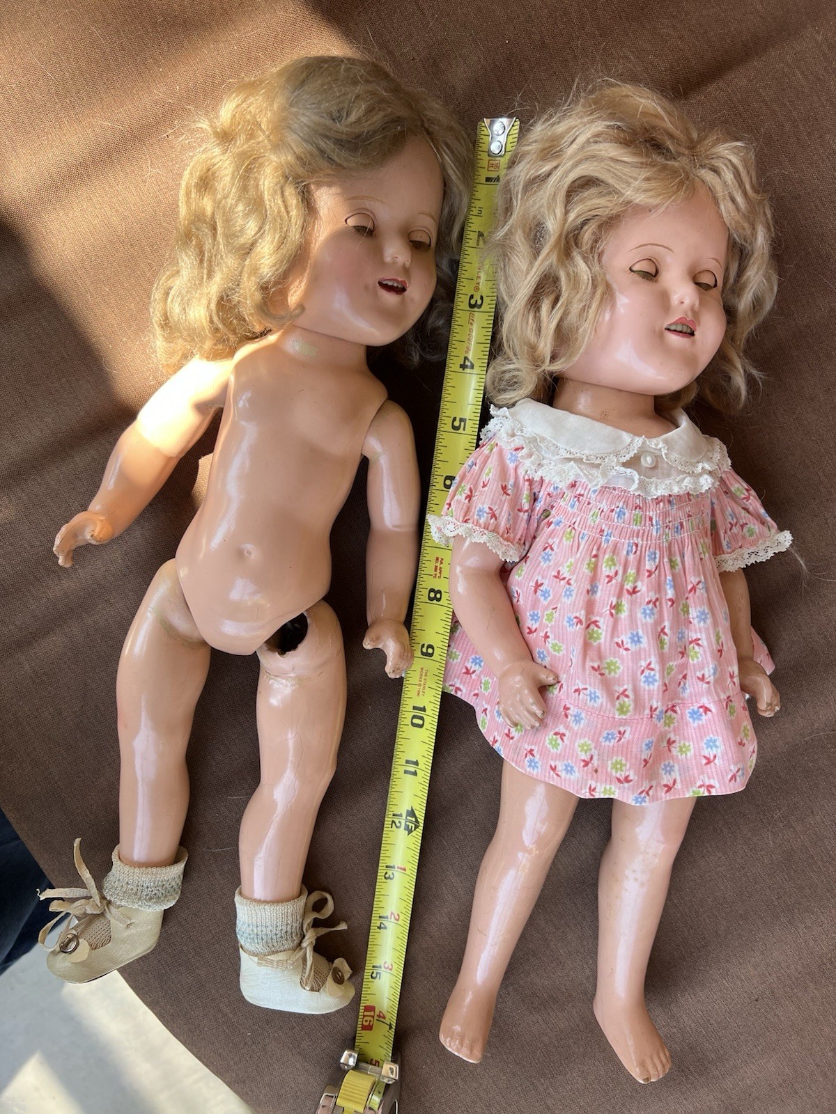 2 Composition Shirley Temple Dolls Lot/Both 16 Inch For Repair Or Parts