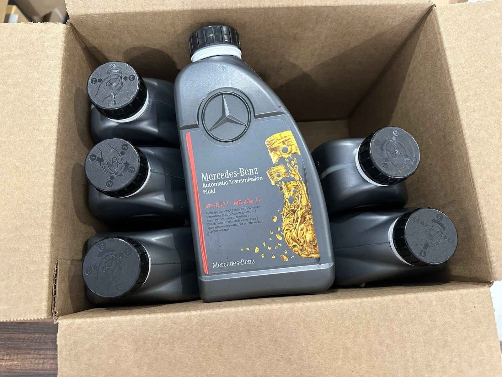 A002989060312 GENUINE OEM MERCEDES-BENZ TRANSMISSION OIL MB 236.17. PACK OF 6