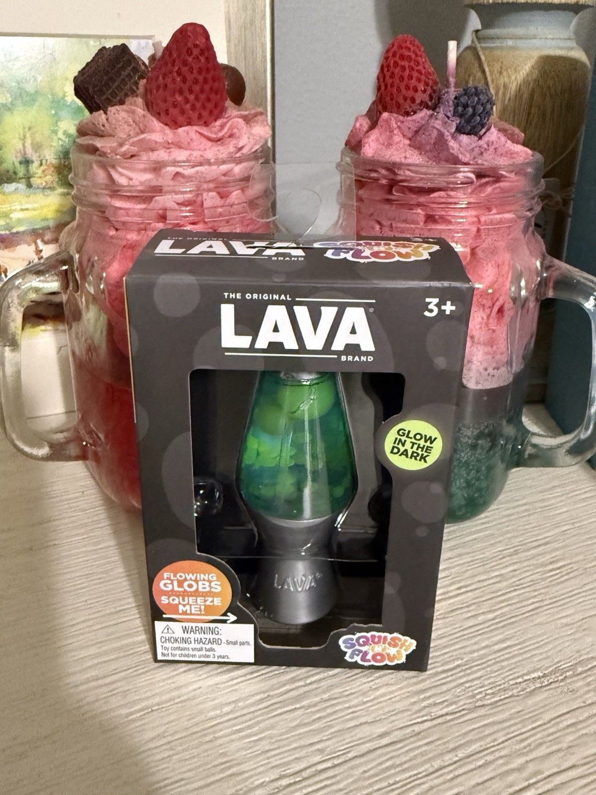 Schylling Lava Lamp Squish N Flow Squishy NeeDoh Glow In The Dark Blue Rare New Schylling Lava Lamp Squish N Flow Squishy NeeDoh Glow In The Dark Blue Rare New