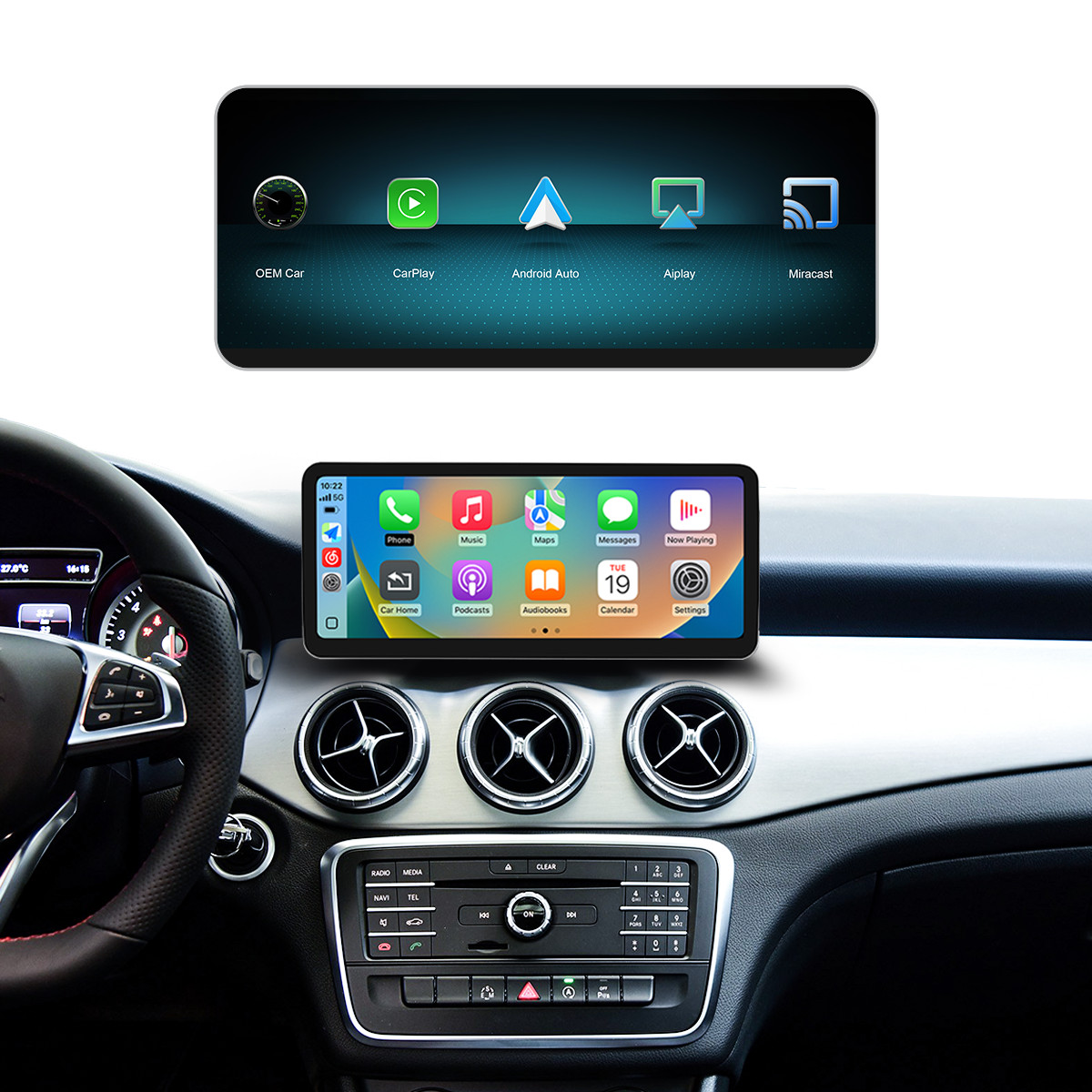 12.3'' Car Linux Screen Carplay Radio For Mercedes Benz CLA C117 X117 2013-2019