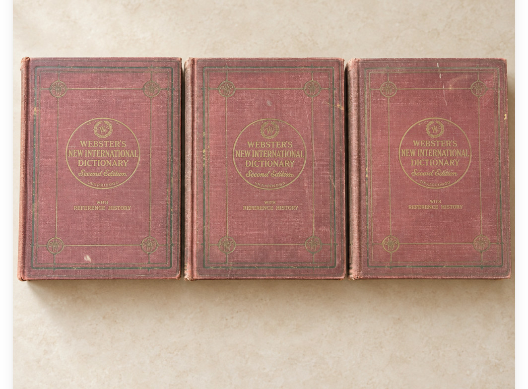 Webster\'s New International Dictionary, 2nd ed. Unabridged, 3 vol. set 1937