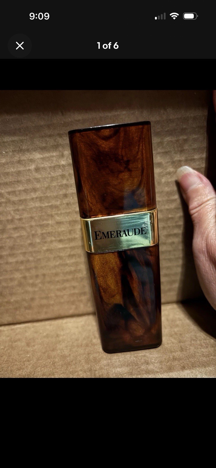 Vtg Emeraude By Coty Tortoise Toilete Spray Bottle