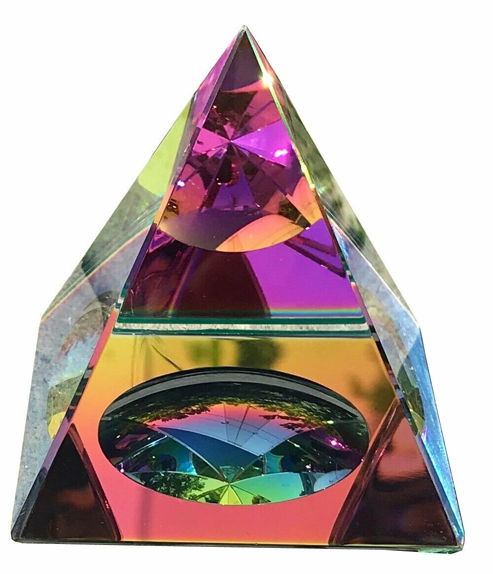 Crystal Iridescent Pyramid - Rainbow Colors 4.5\