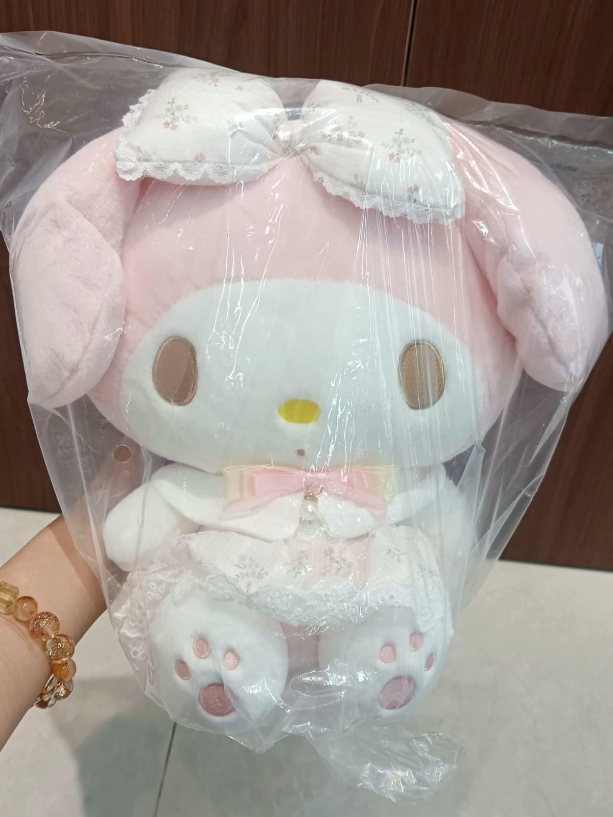 Sanrio Fluffy My Melody Floral Lace Dress Large Plush Doll Gift Kids Toy